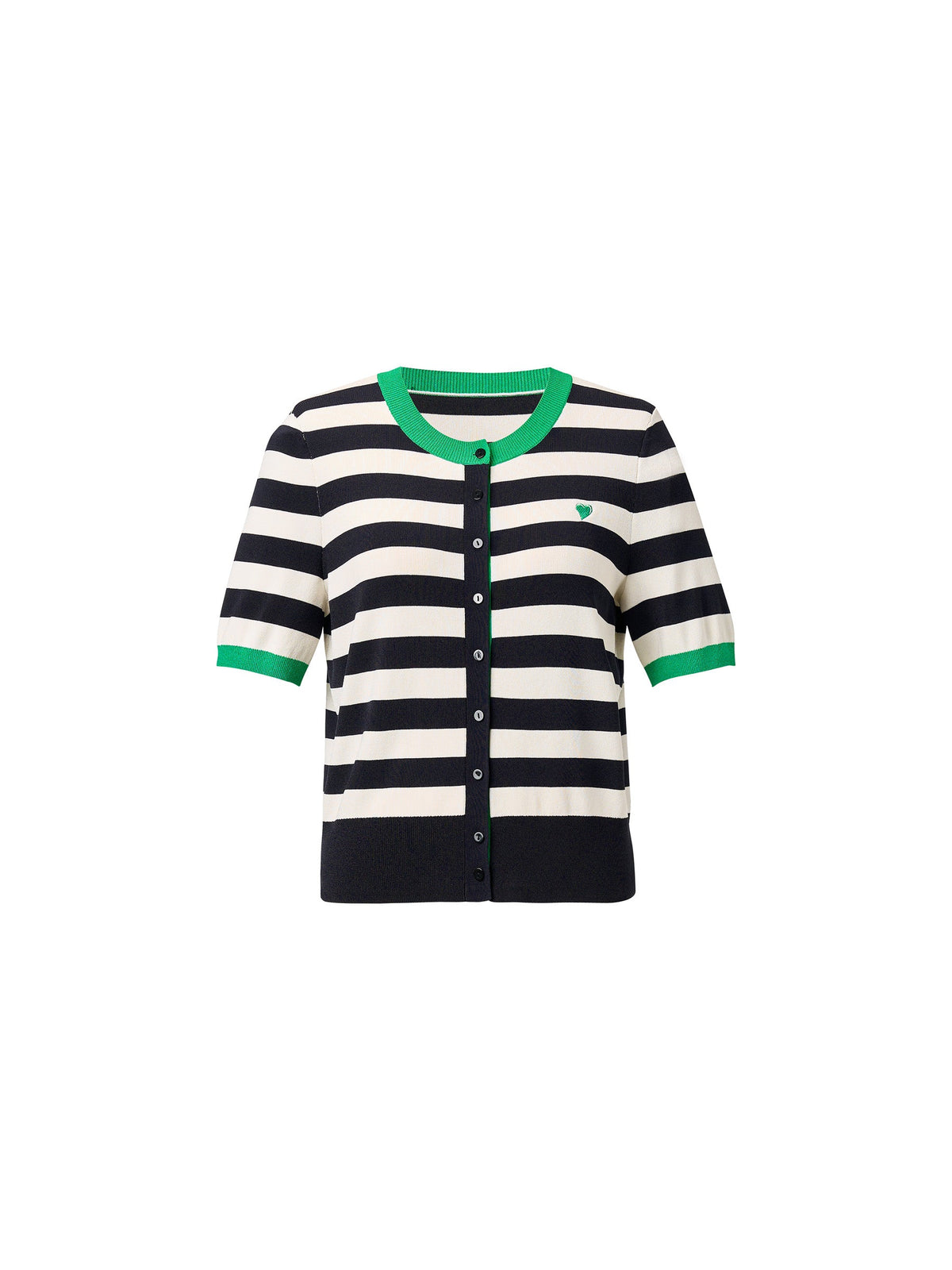 Color Block Stripe Women Embroidered Cardigan