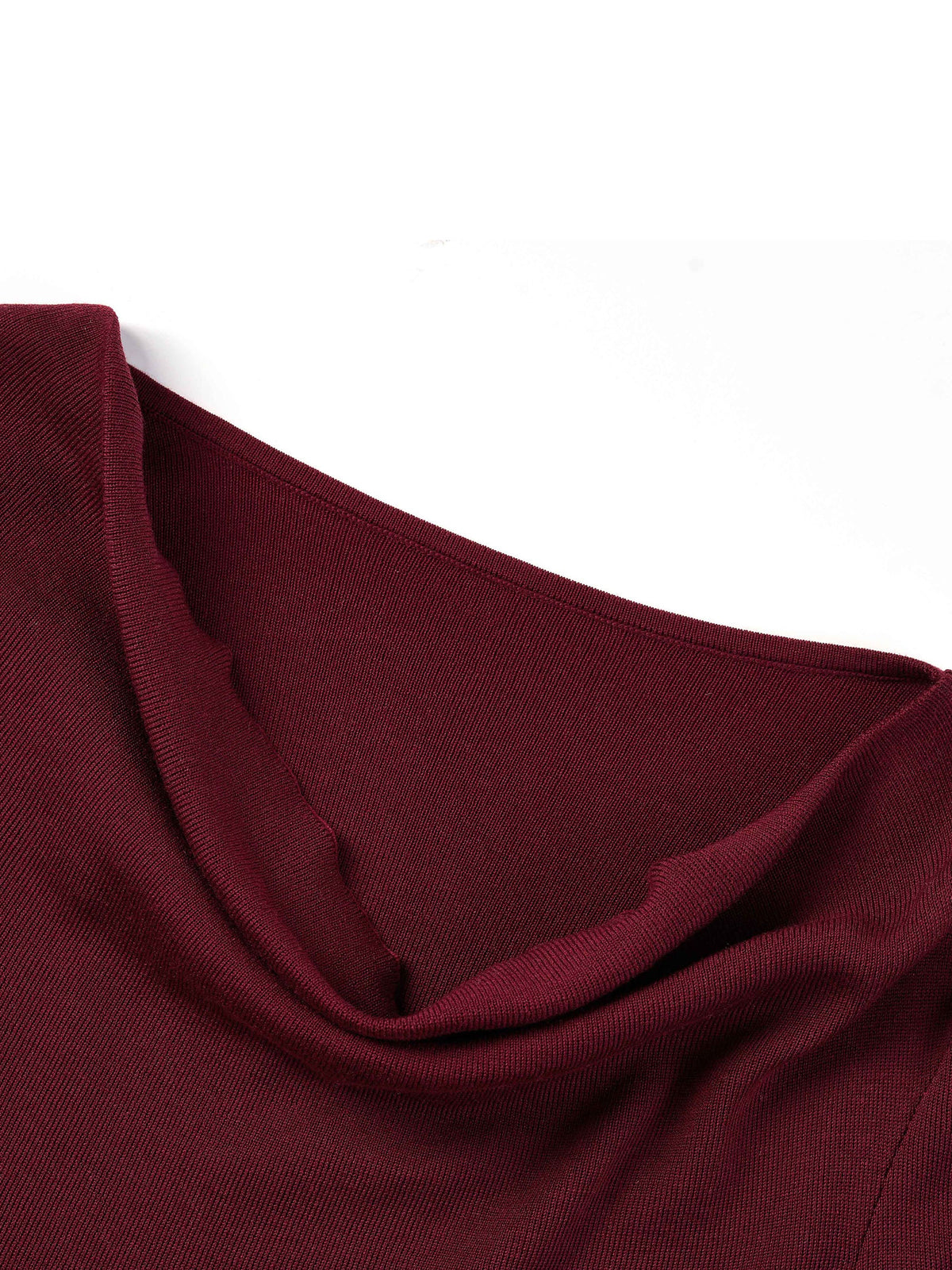 Tencel Wool Blend Cowl Neck Women Knit Top With Ribbon