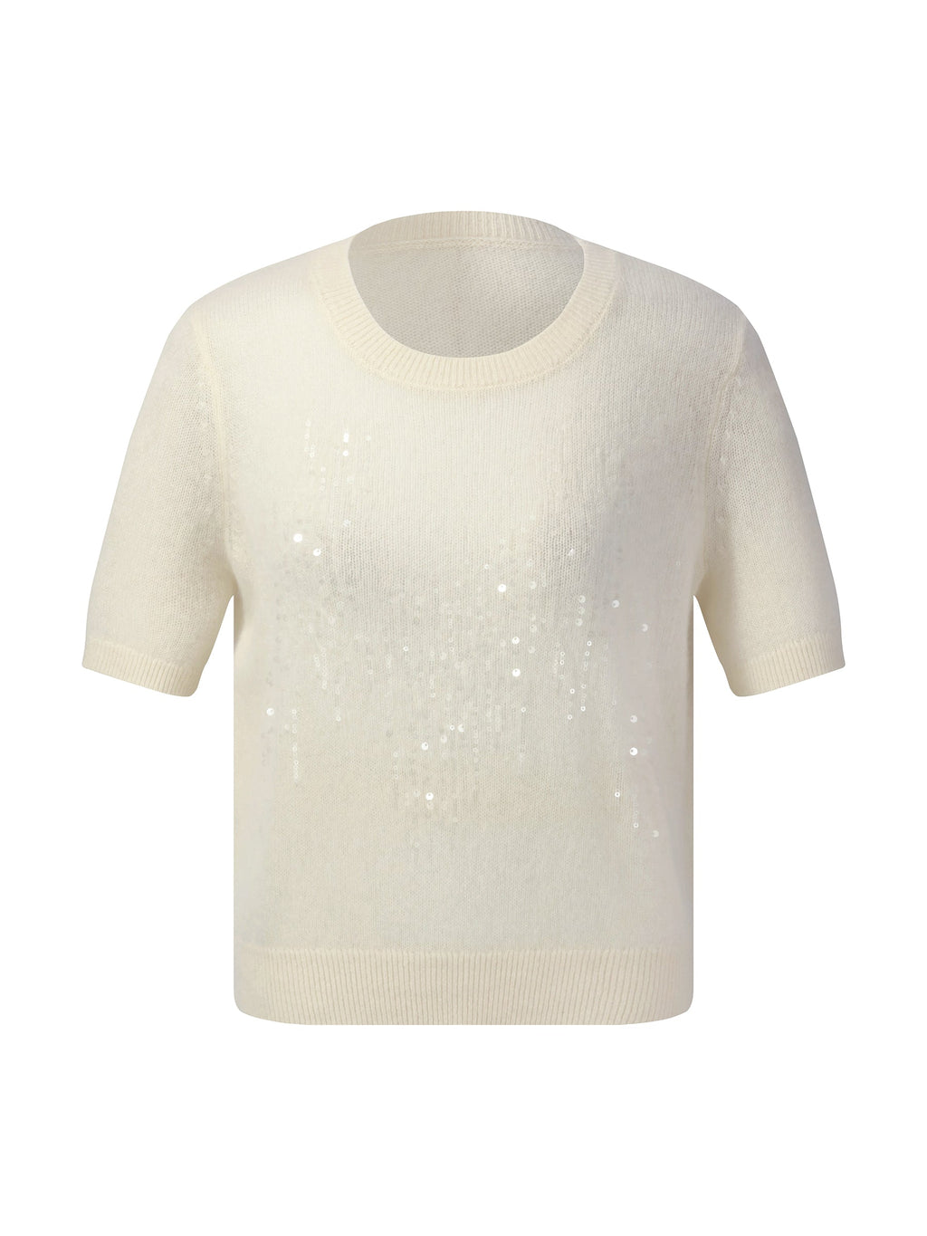 100% Cashmere Sequins Women Knit Top