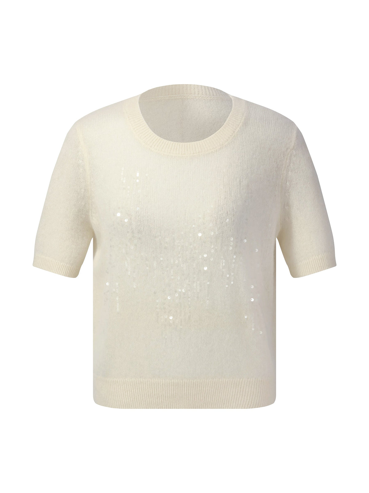 100% Cashmere Sequins Women Knit Top
