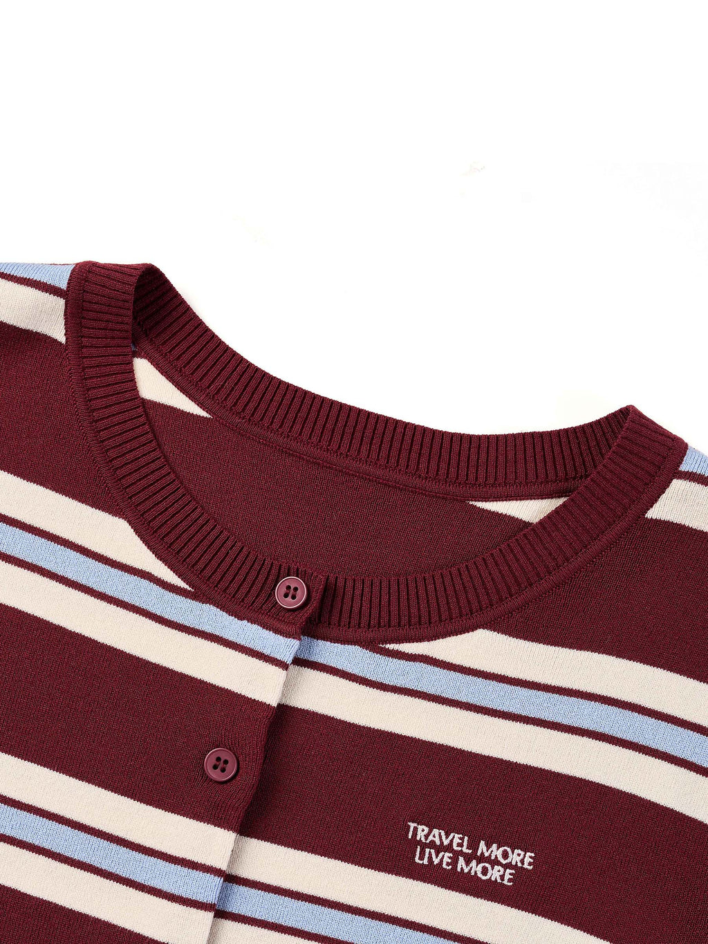 Tencel Blend Multicolored Stripe Letter Embroidered Women Cardigan