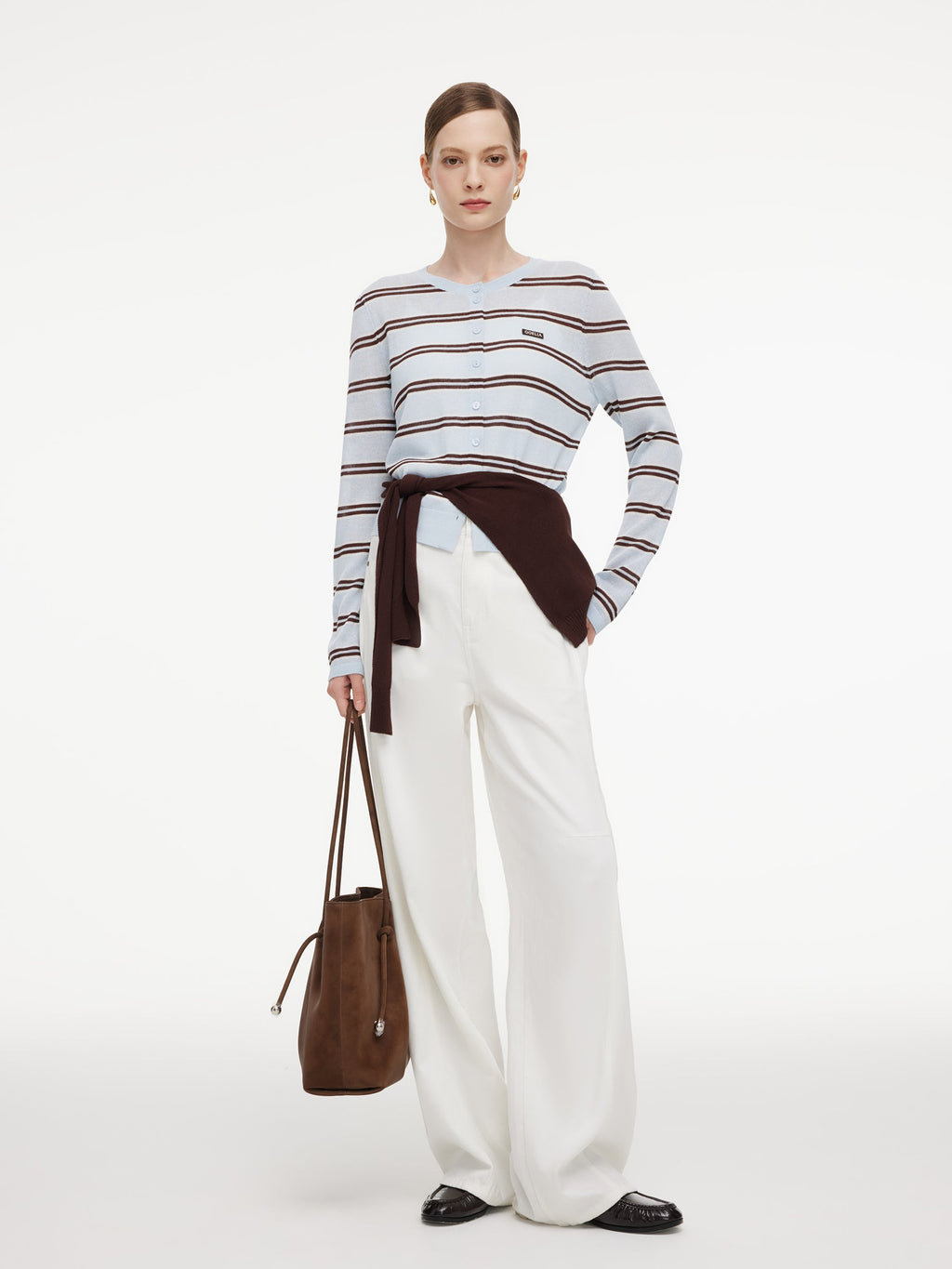 Navy Combo Stripe Women Cardigan