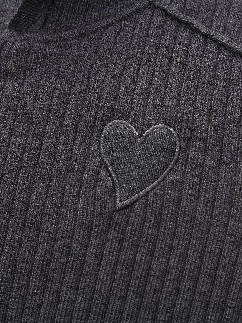 Wool Blend Heart Embroidered Women Hooded Cardigan