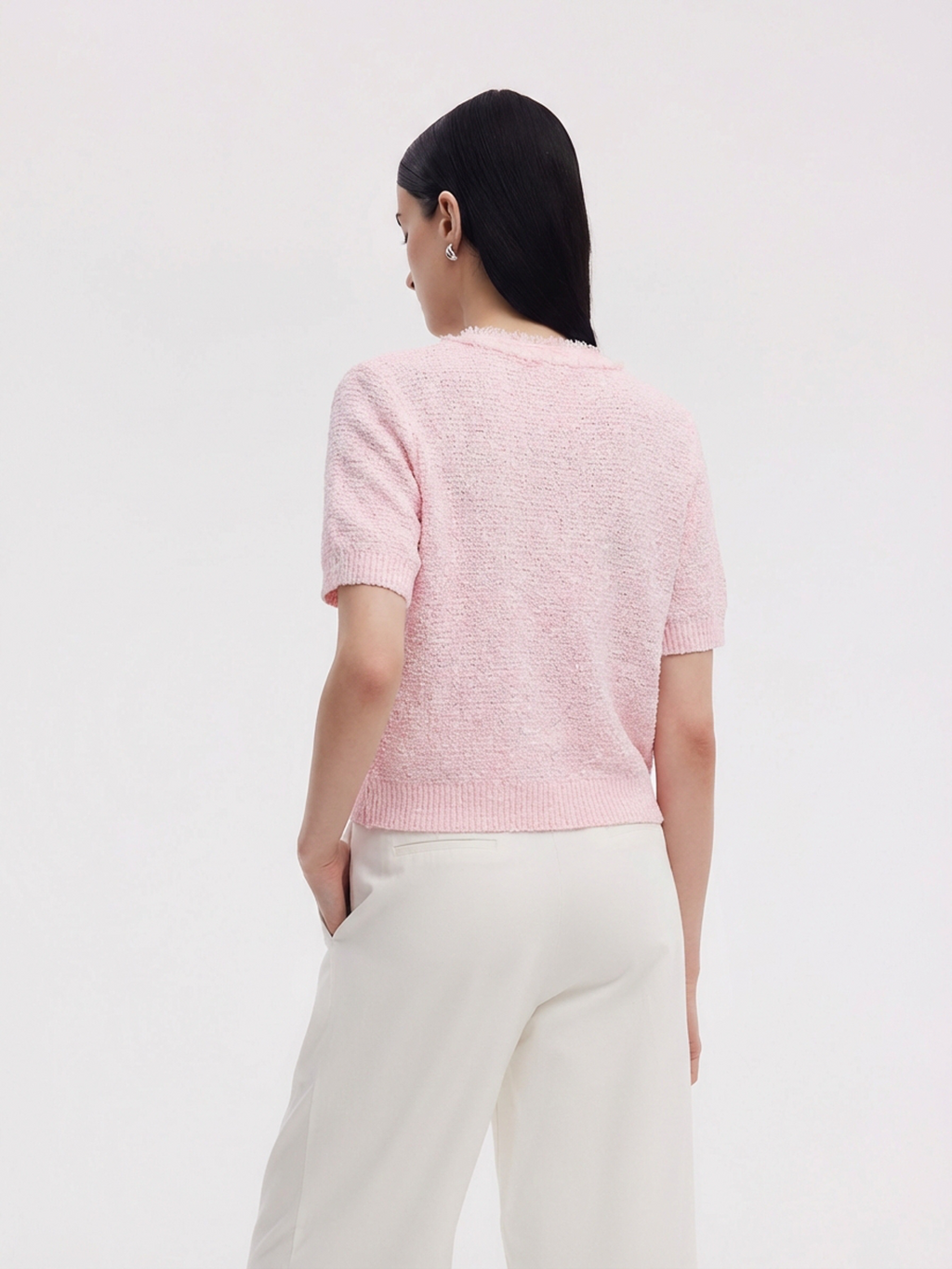 Frayed Edge Women Knit Top