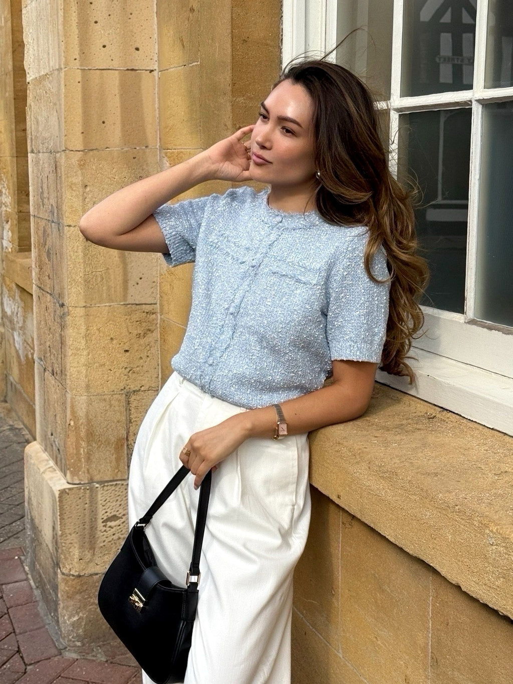 Frayed Edge Women Knit Top