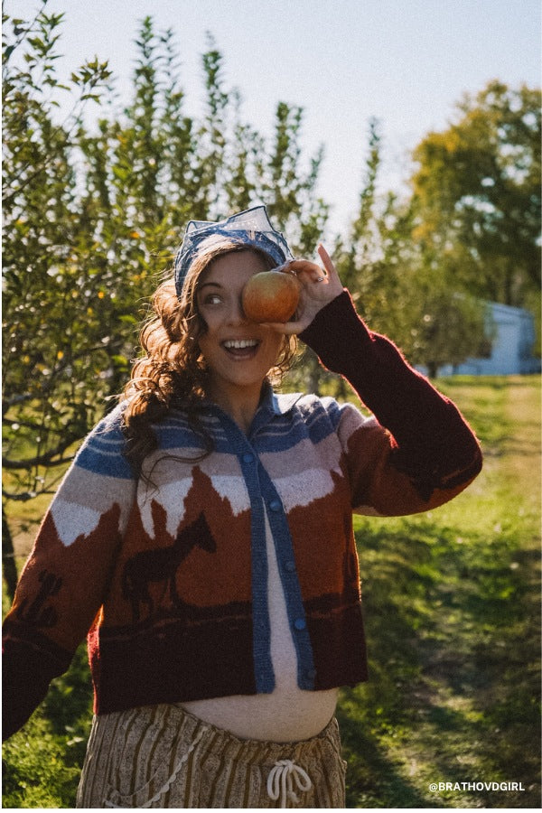 Sierra Sunset Sweater Cardigan - Blue - Pre Order