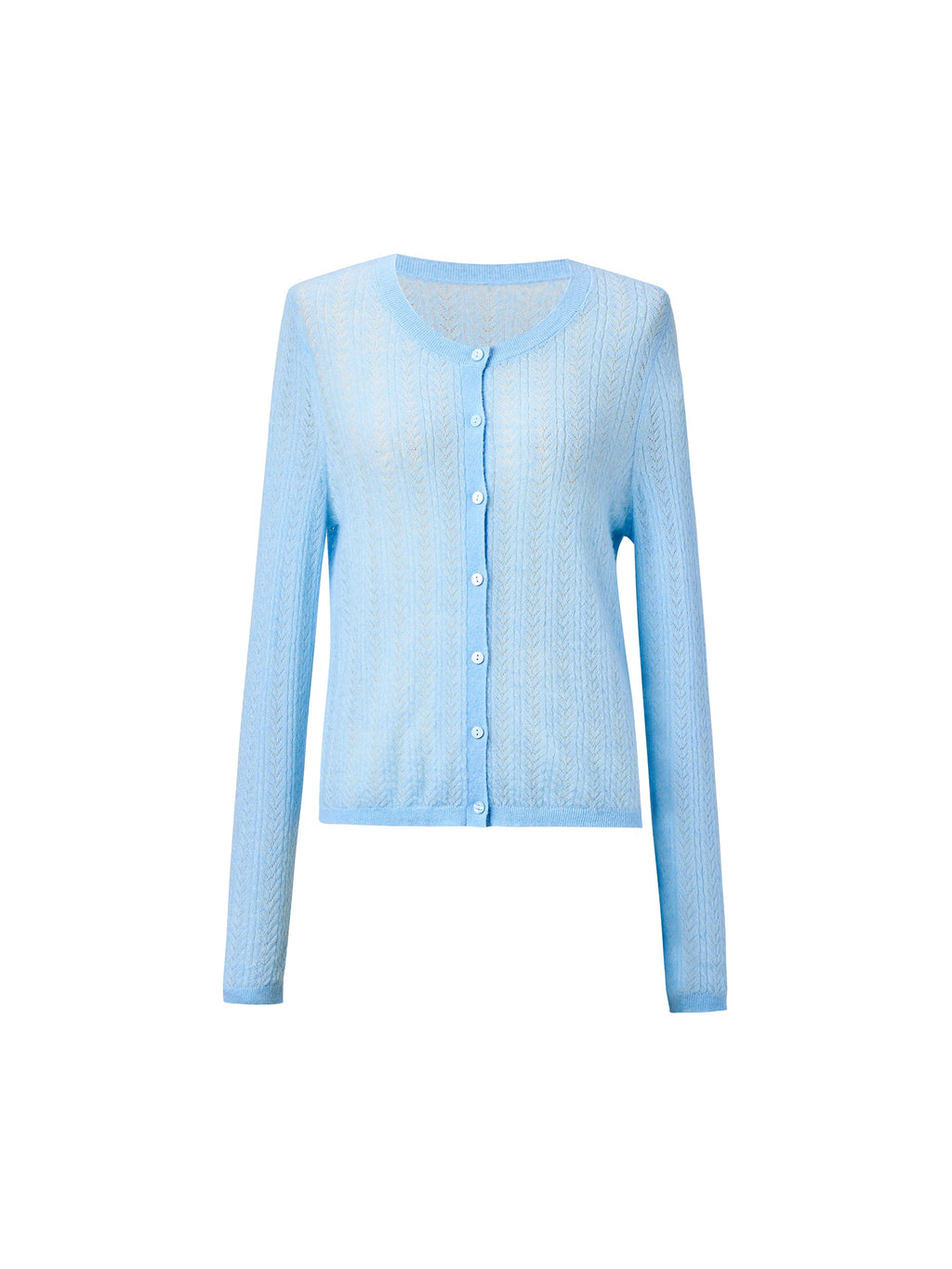Alpaca Wool Lyocell Blend Women Lightweight Open-Knit Cardigan
