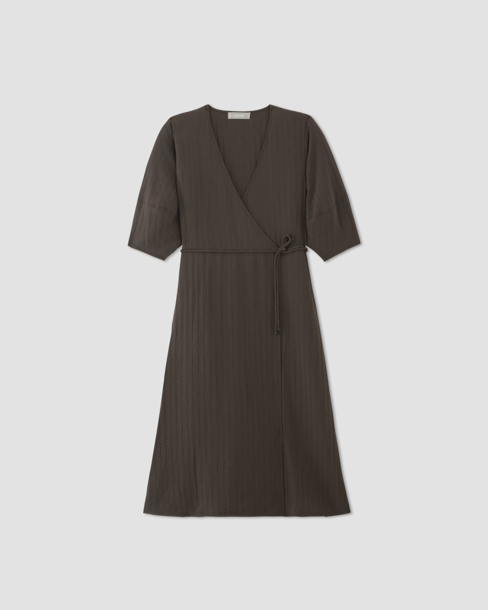The City Stripe Wrap Dress | Earth Brown