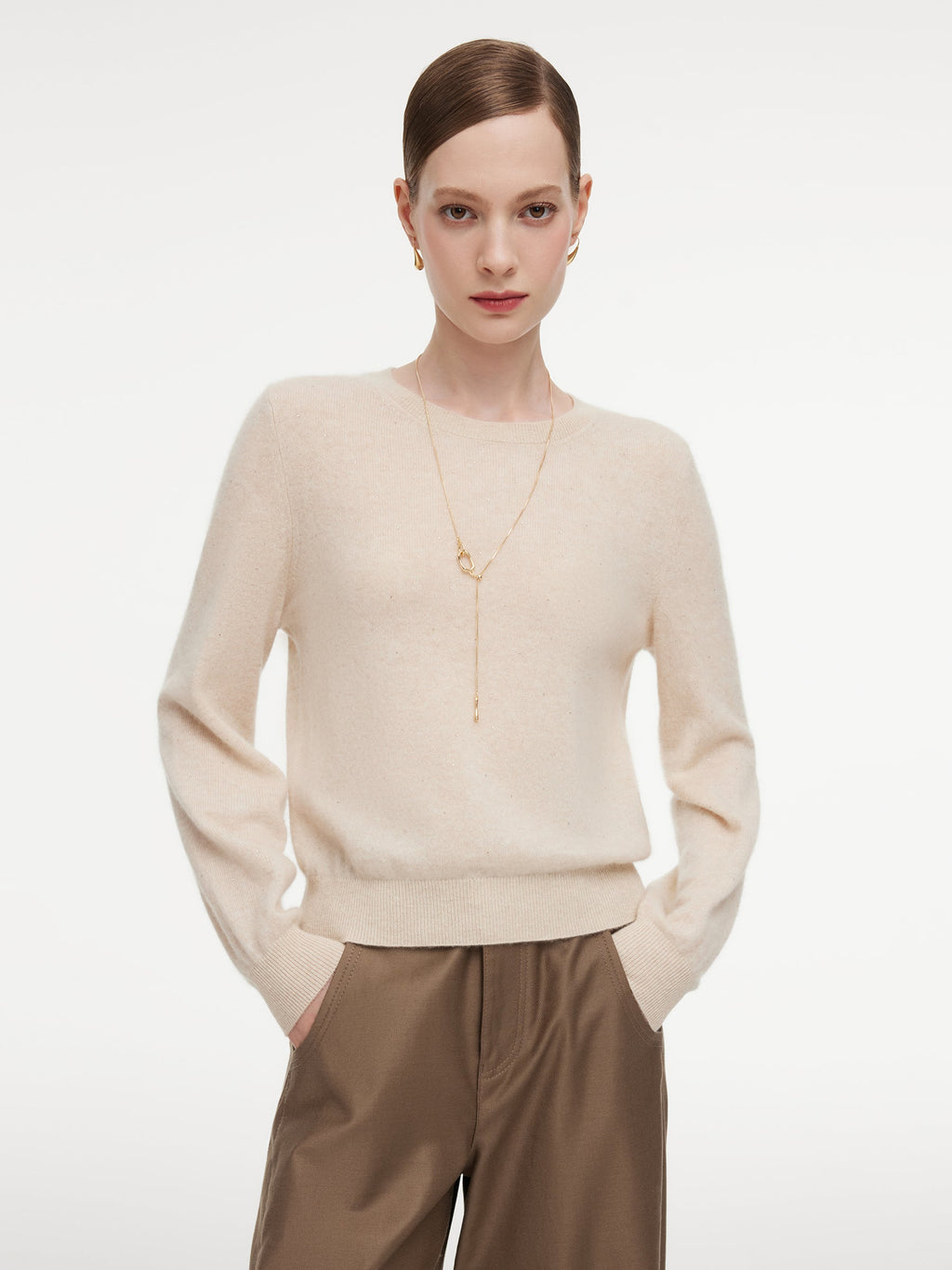 100% Cashmere Rhinestone Women Sweater