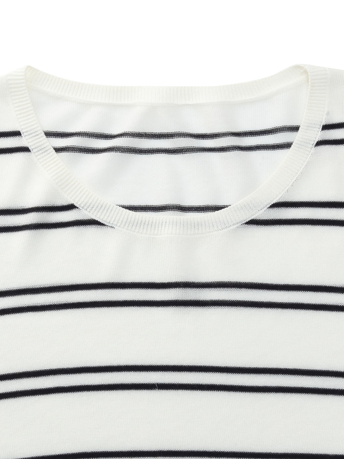 Lyocell Mulberry Silk Blend Stripe Women Knit Top