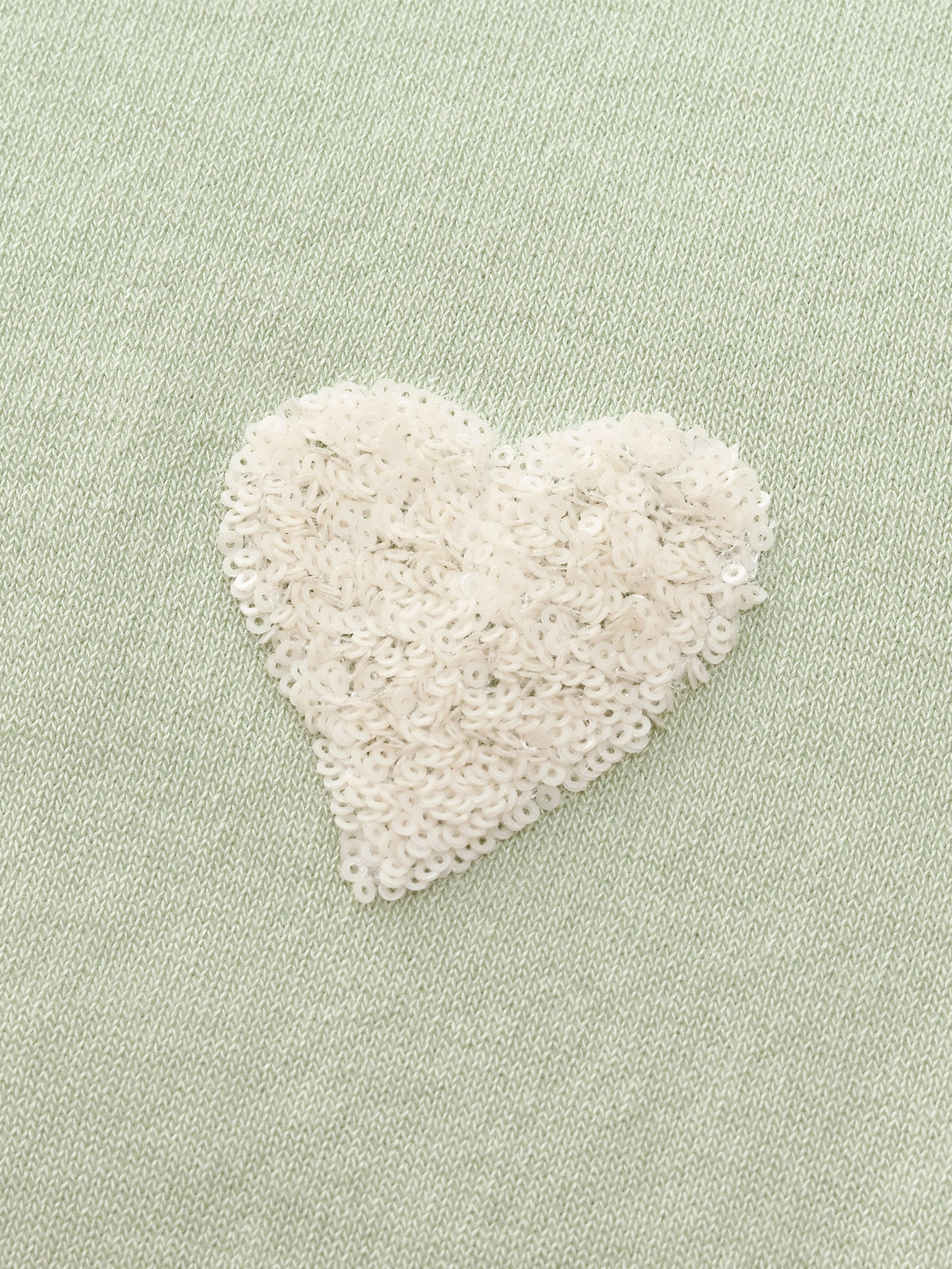 Lyocell Blend Sequined Heart Women Short Sleeve Cardigan