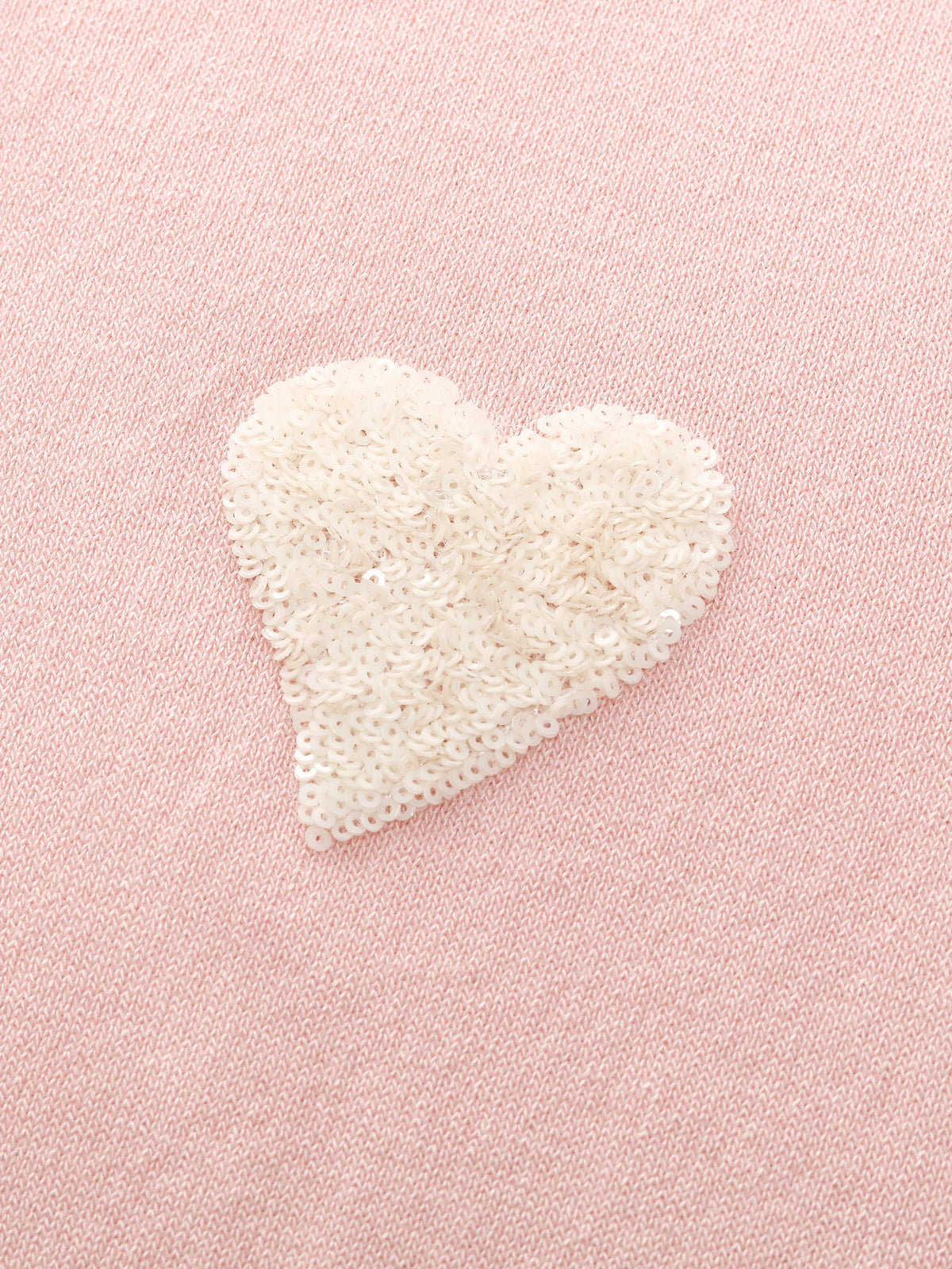 Lyocell Blend Sequined Heart Women Short Sleeve Cardigan