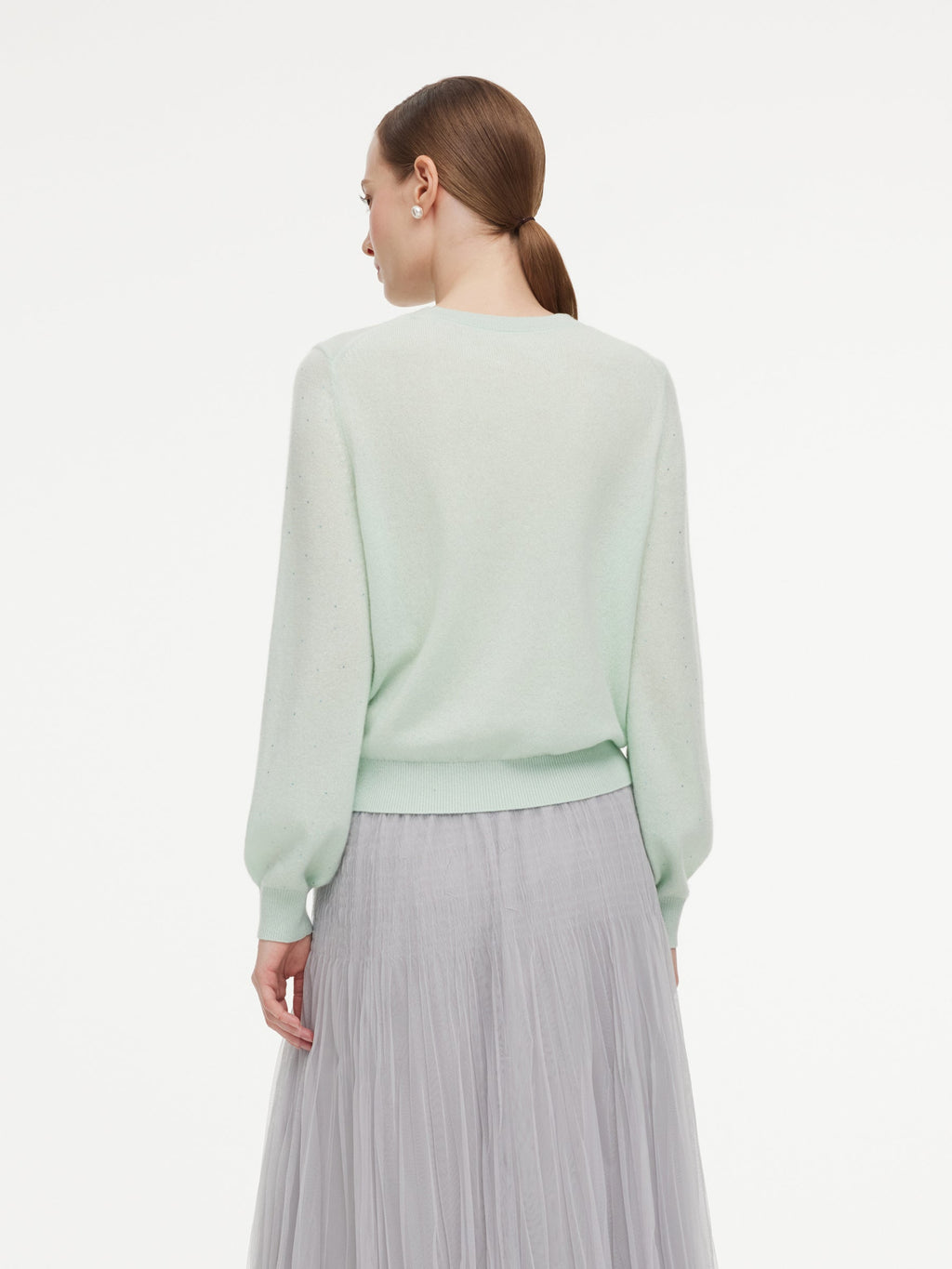 100% Cashmere Rhinestone Women Sweater