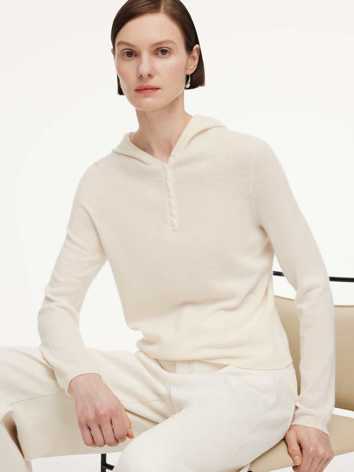 100% Cashmere Seamless Women Knit Hoodie