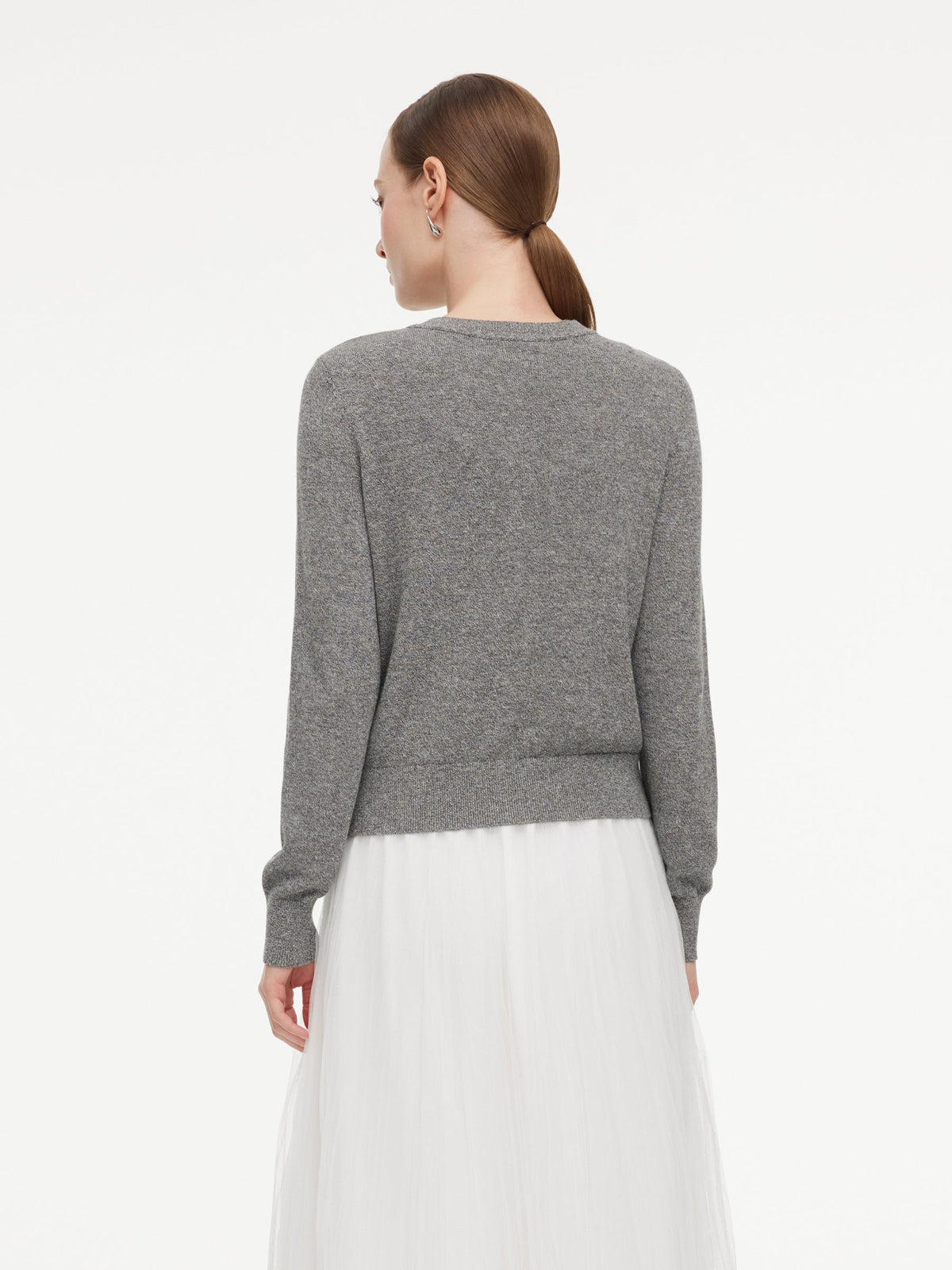 Hand-Sewn Bow Beaded Button Women Cardigan