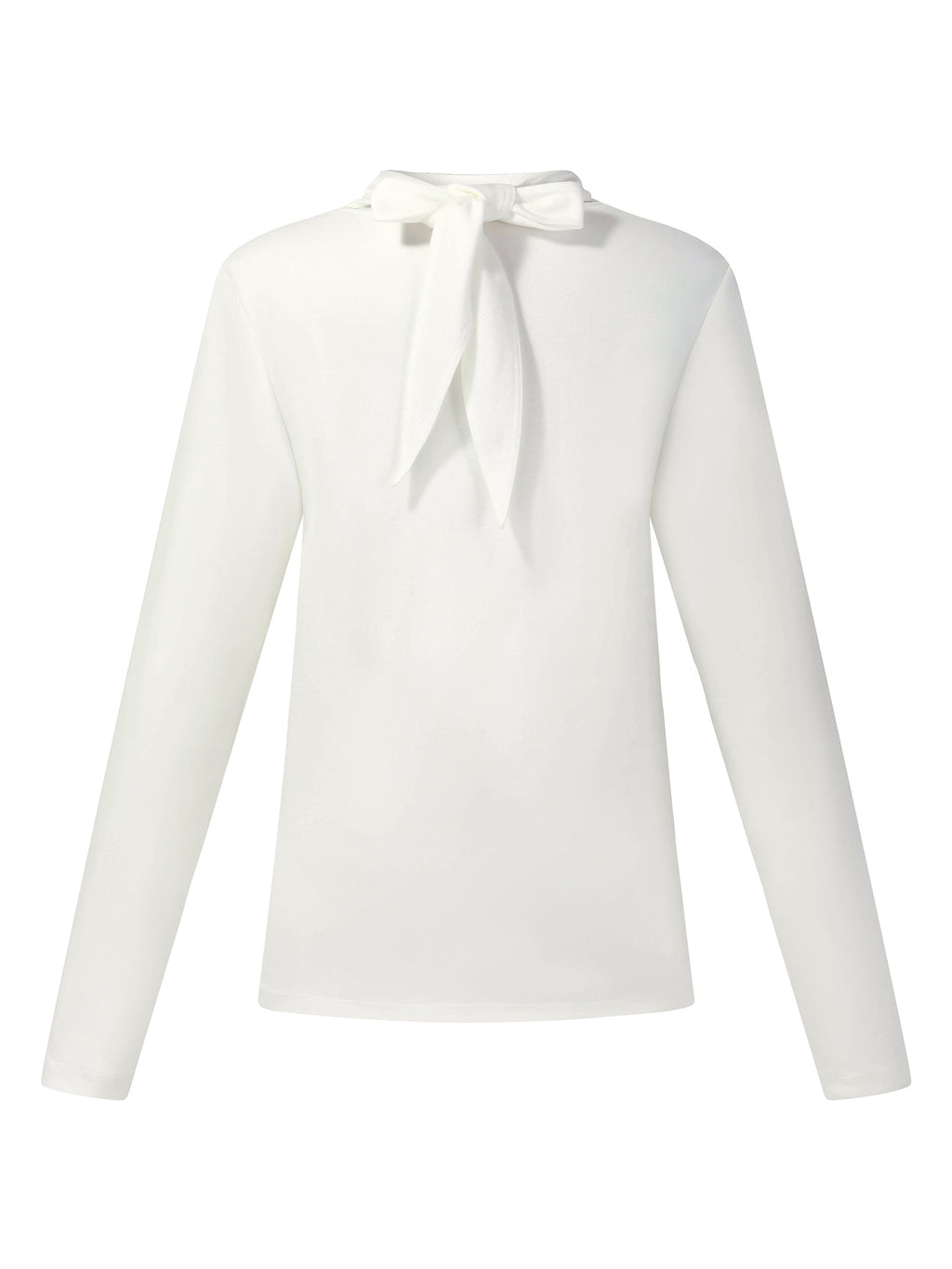 Triacetate Tencel Blend Tie Neck Women Knit Top