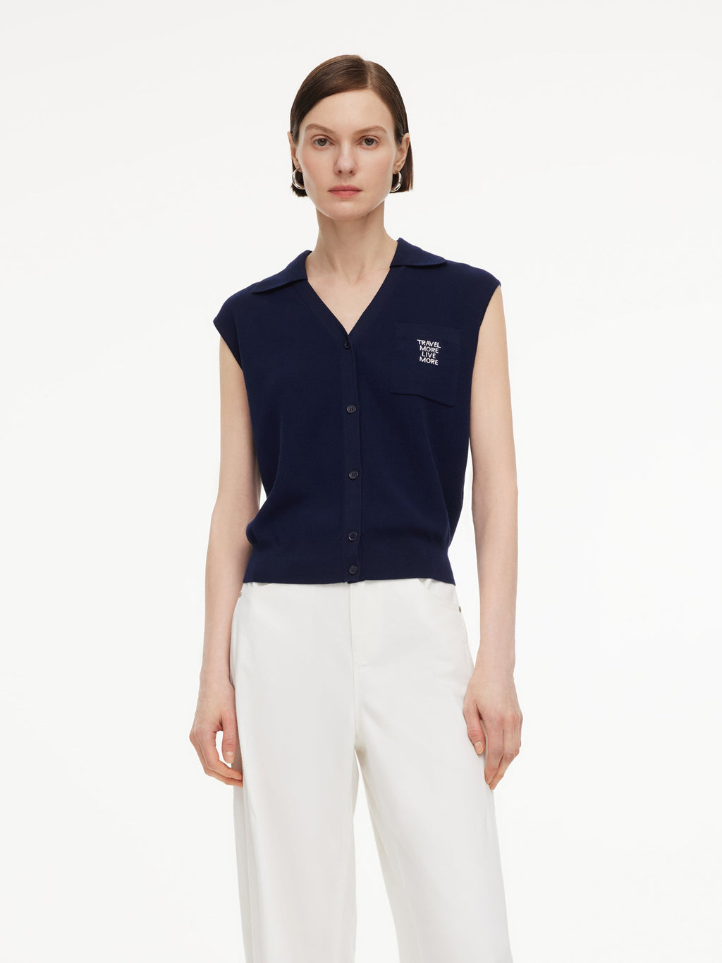 Lyocell Blend V-Neck Women Knit Vest