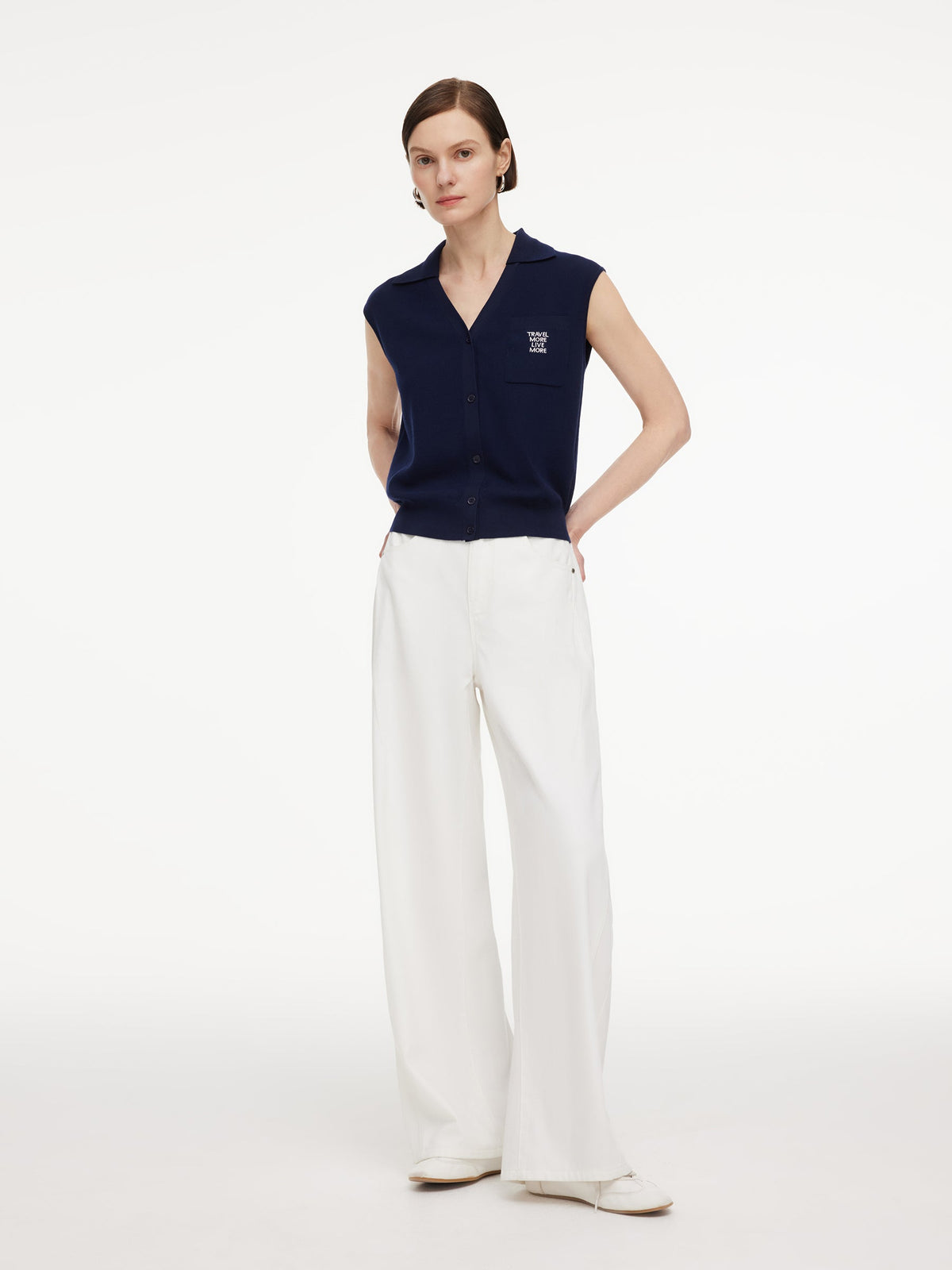Lyocell Blend V-Neck Women Knit Vest