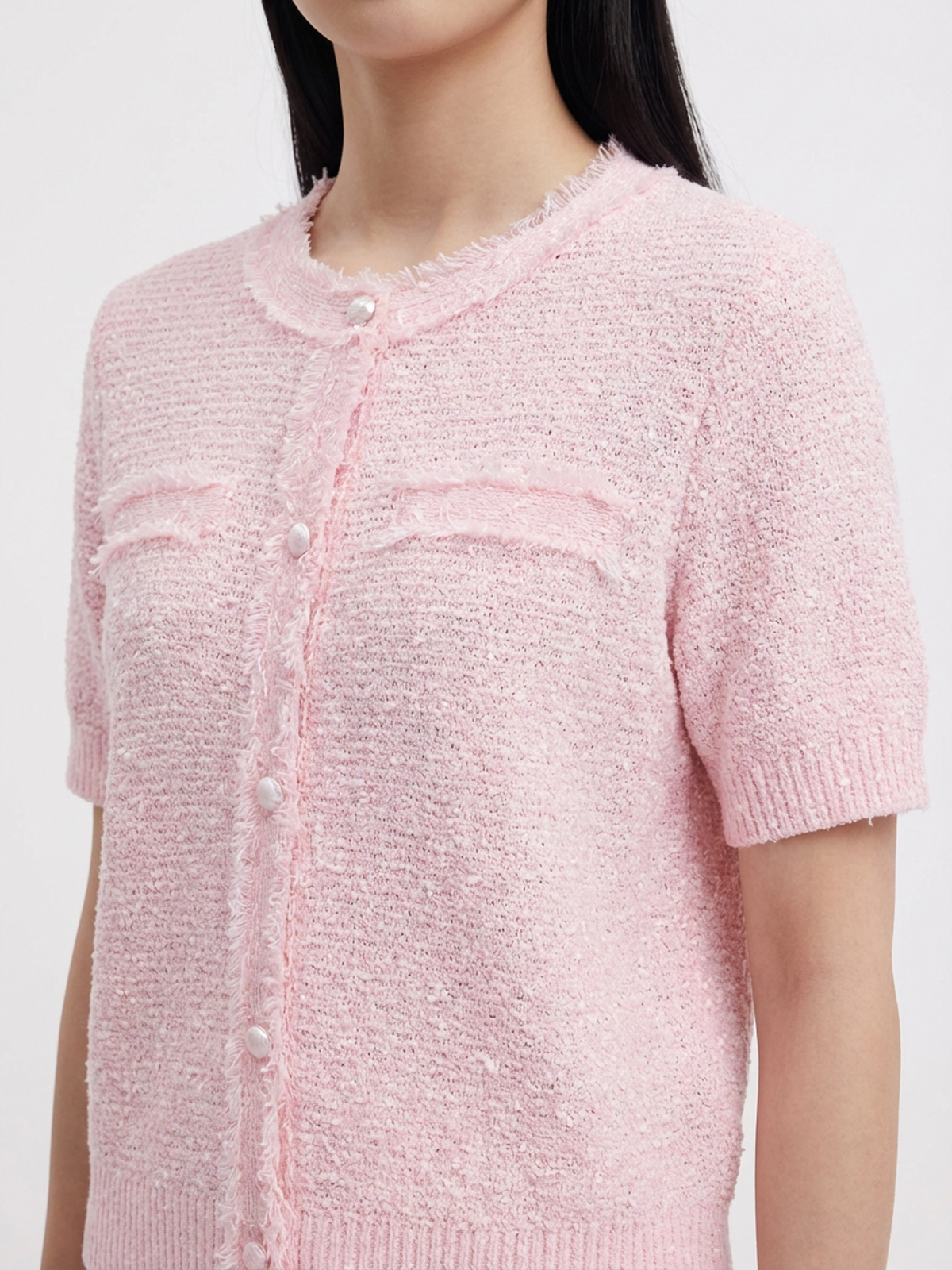 Frayed Edge Women Knit Top
