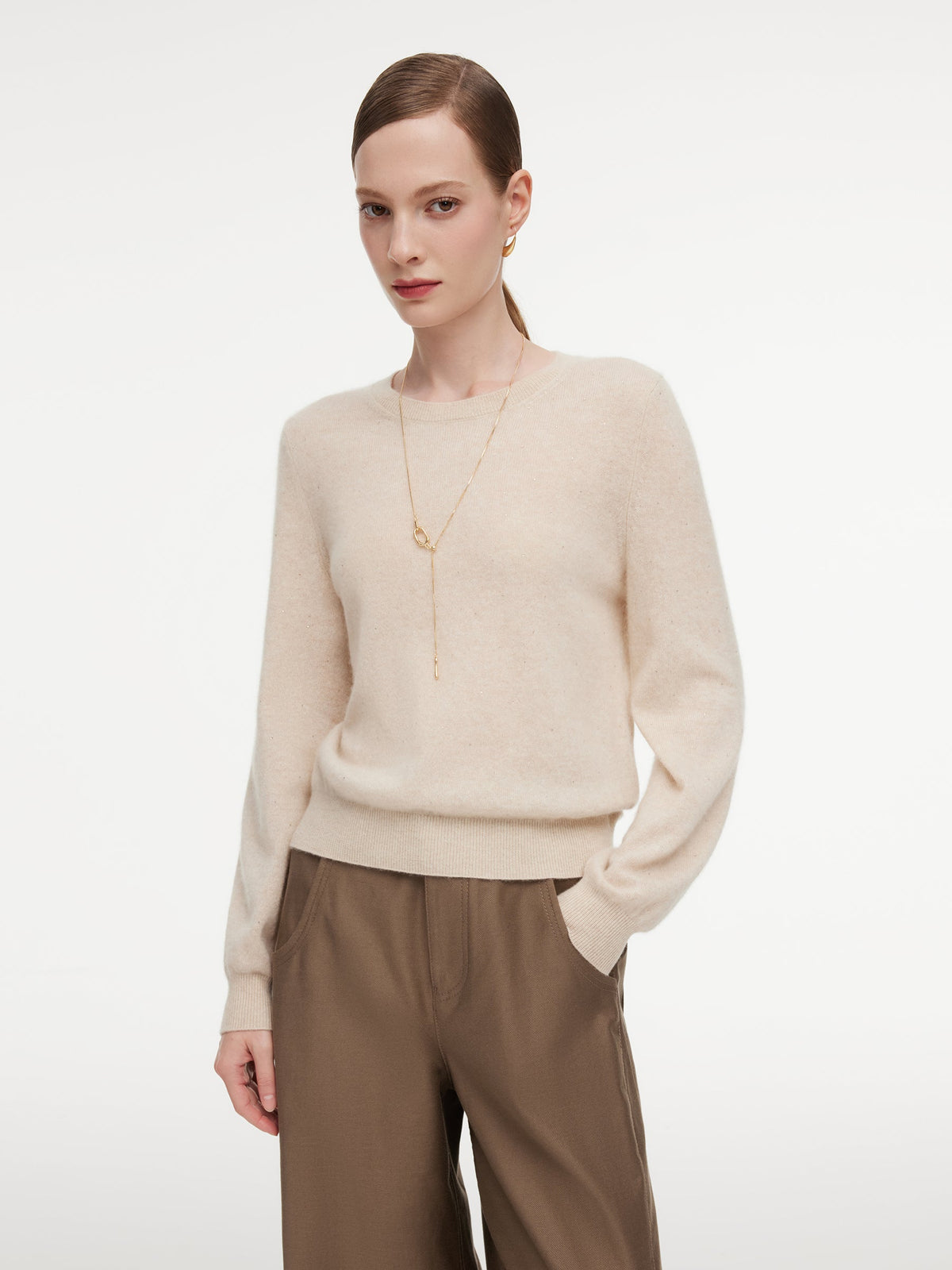 100% Cashmere Rhinestone Women Sweater