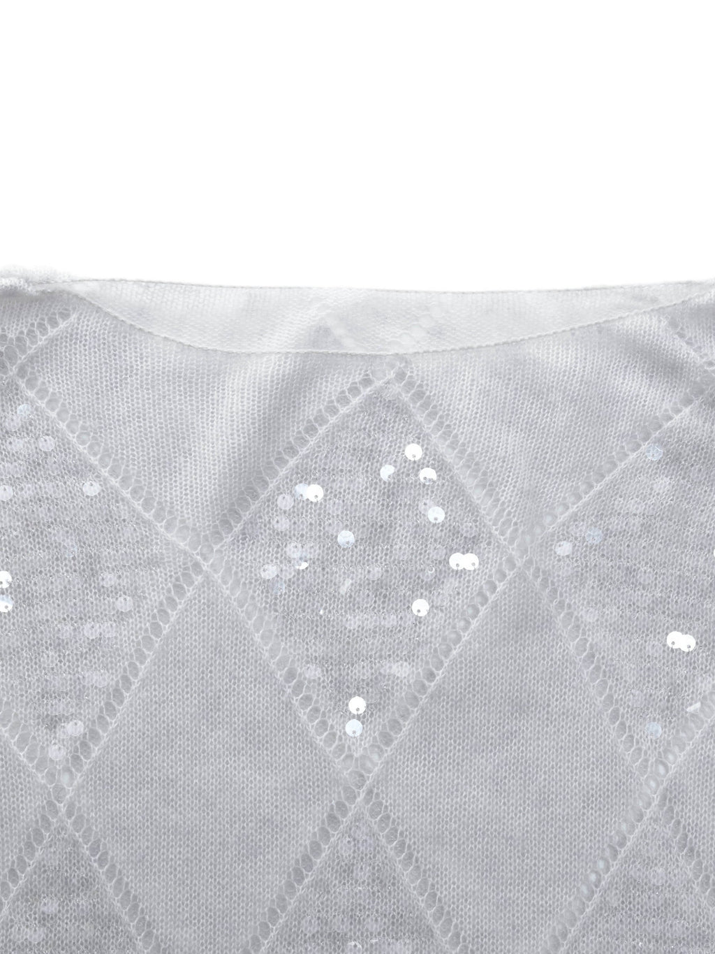 Lyocell Wool Cashmere Blend Sequins Women Open-Knit Sweater