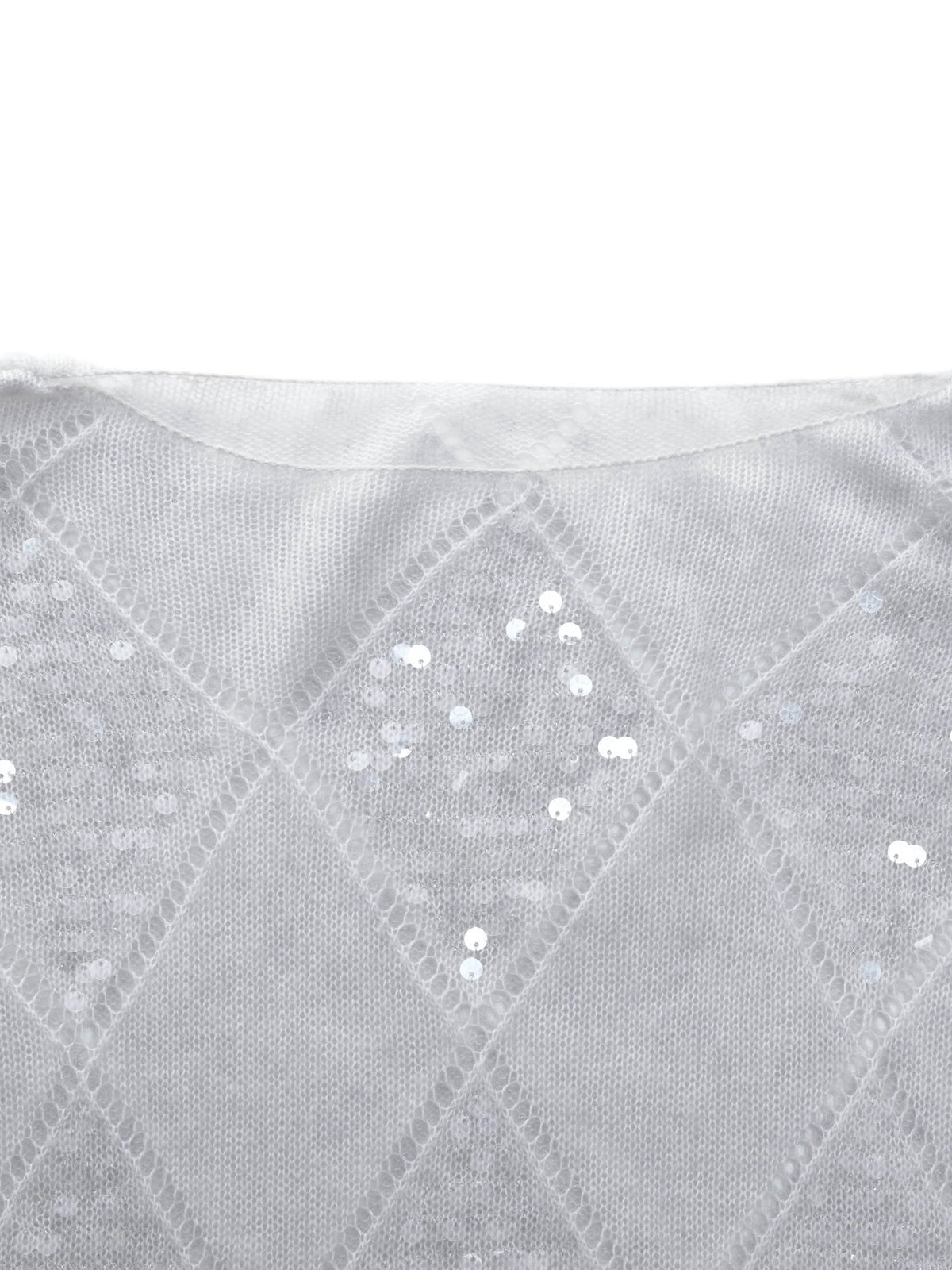 Lyocell Wool Cashmere Blend Sequins Women Open-Knit Sweater