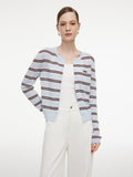 Navy Combo Stripe Women Cardigan