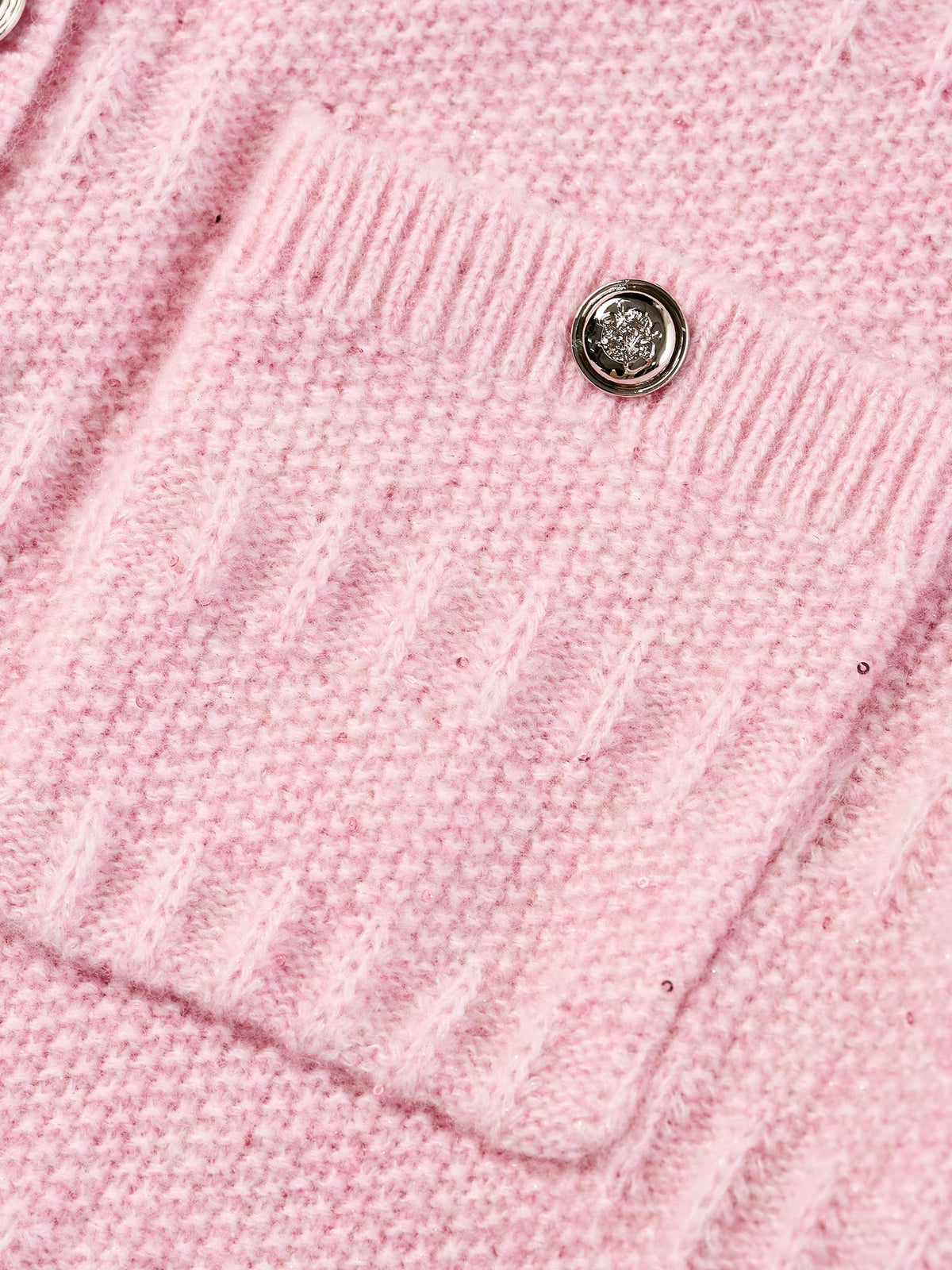 Wool Blend Round Neck Sequins Women Cardigan