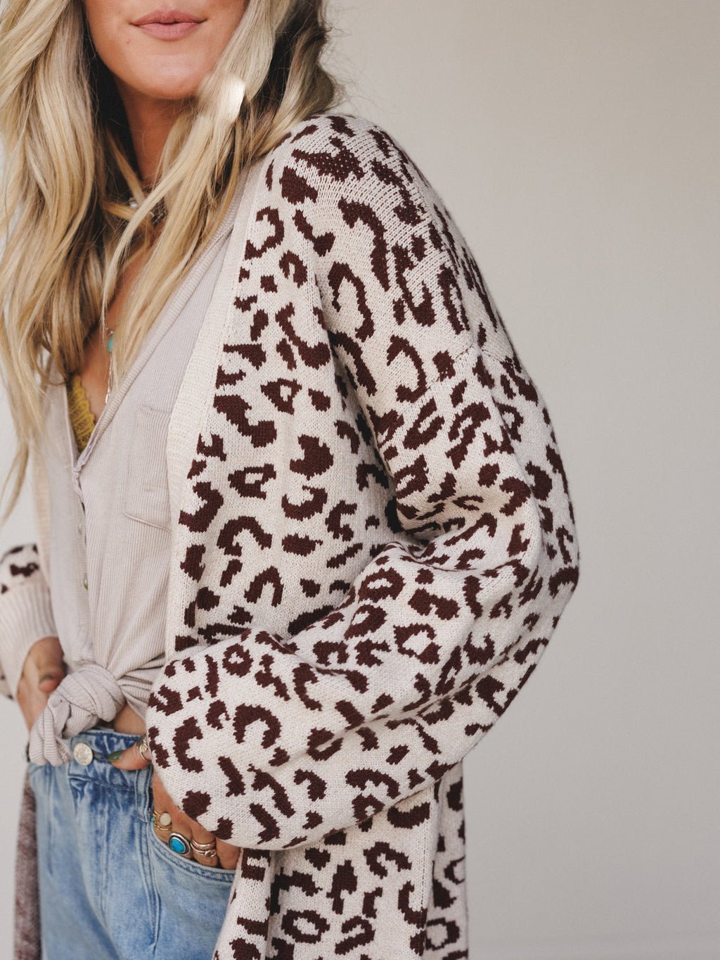 Jungle Grove Animal Print Cardigan - Brown Multi