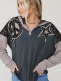Camo Stars Hoodie - Charcoal Leopard
