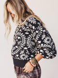 Heart Garden Sweater - Charcoal
