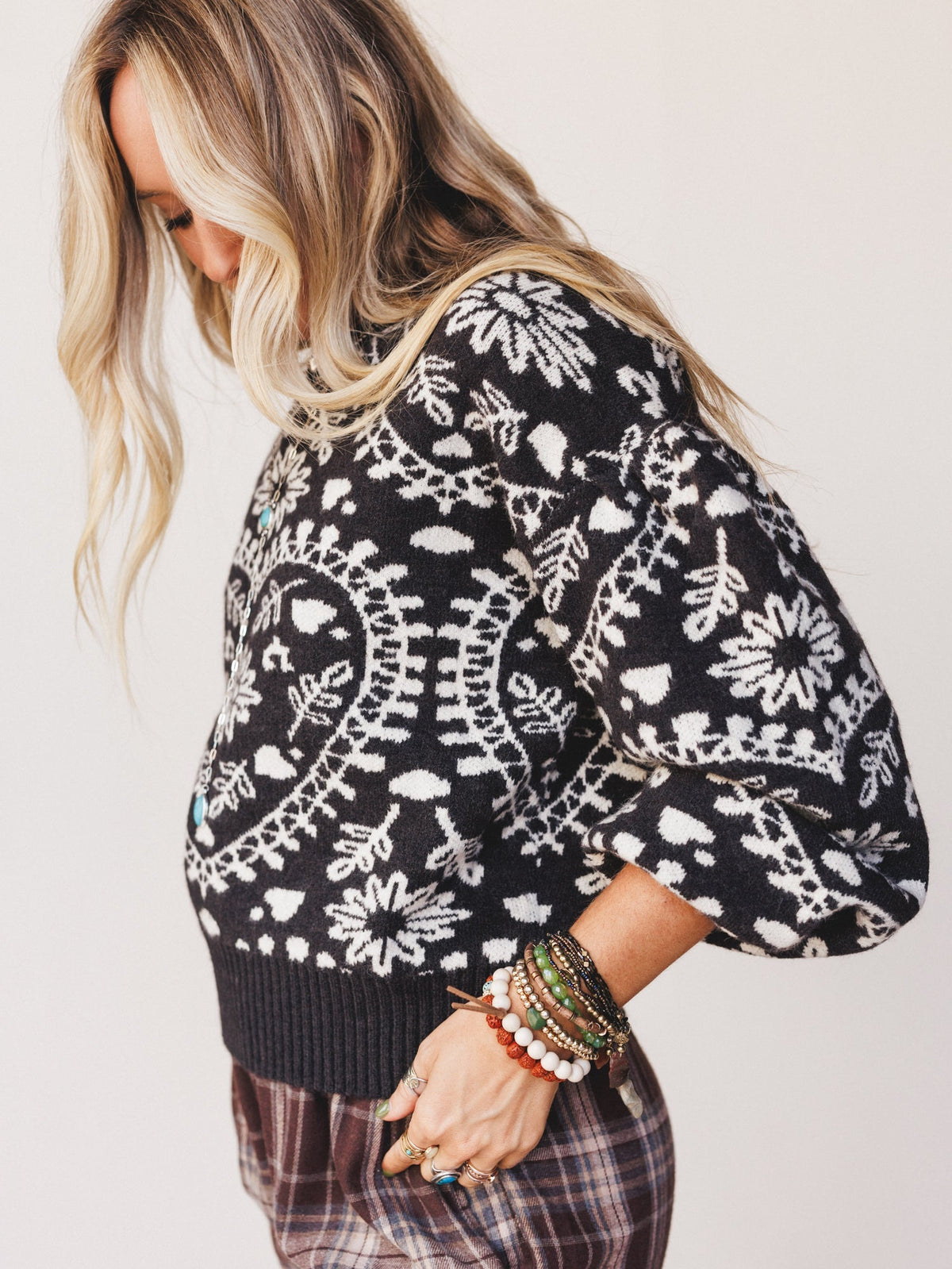 Heart Garden Sweater - Charcoal