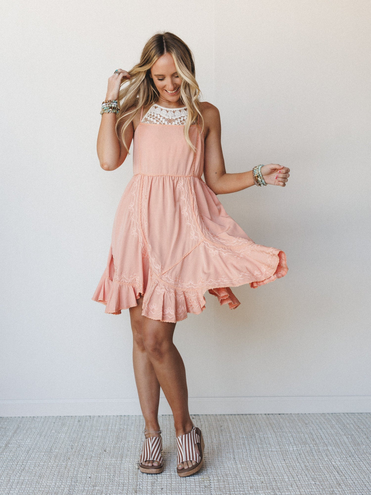 Georgia Mini Dress - Coral Orange - Pre Order