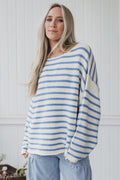 All My Stripes Oversized Sweater - Blue - Pre Order