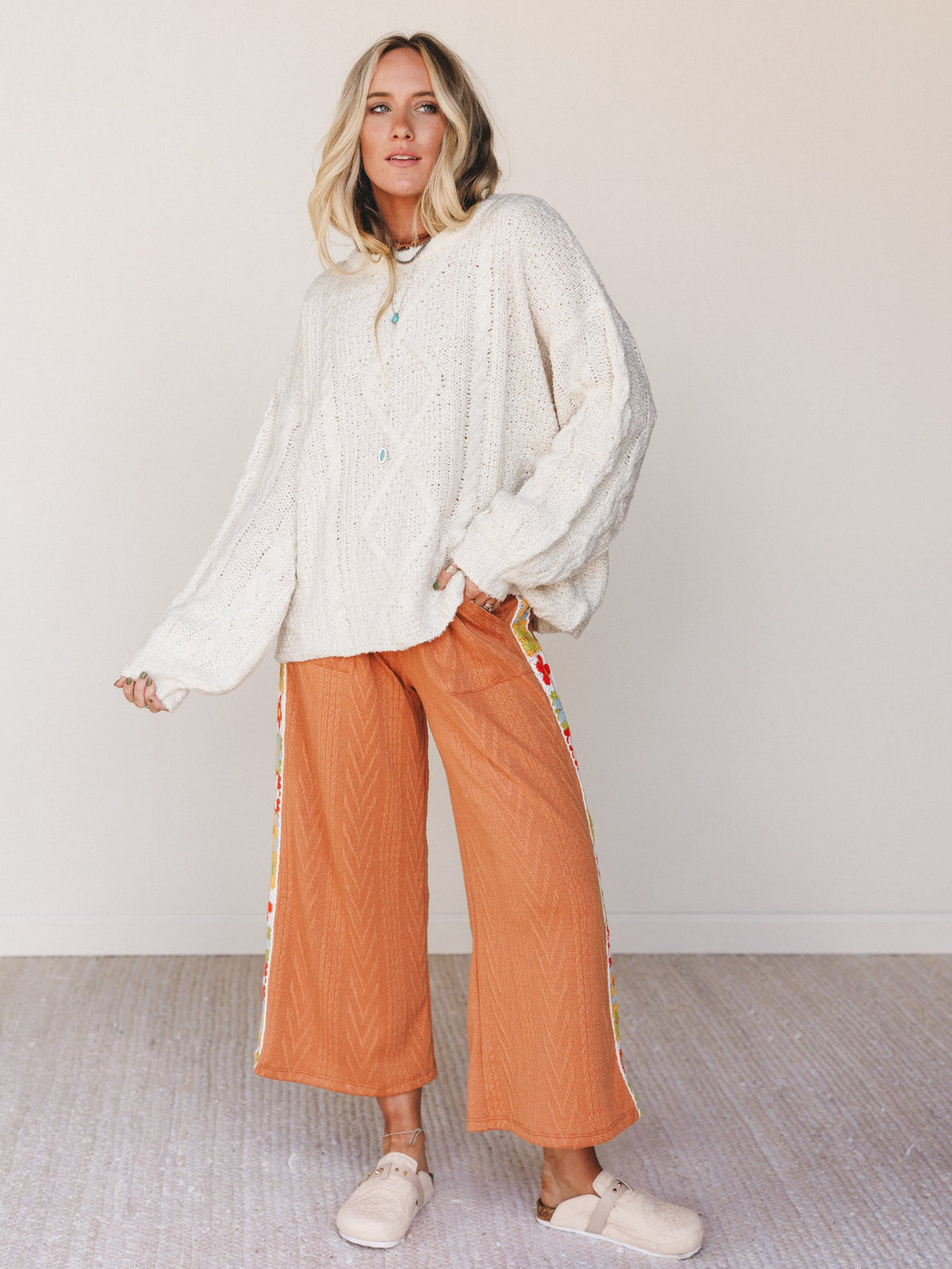 Coastal Dreamer Cable Knit Sweater - Cream