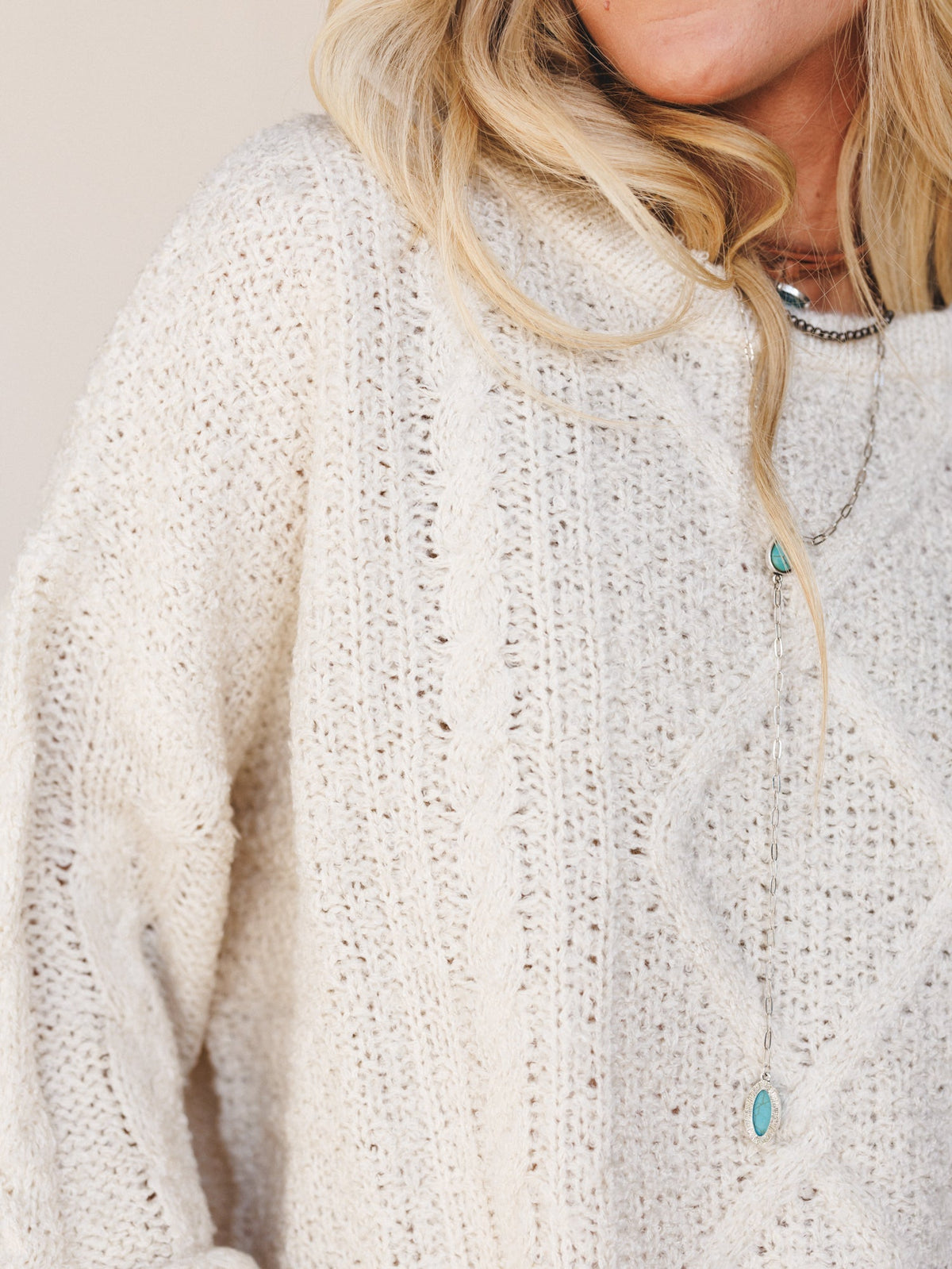 Coastal Dreamer Cable Knit Sweater - Cream