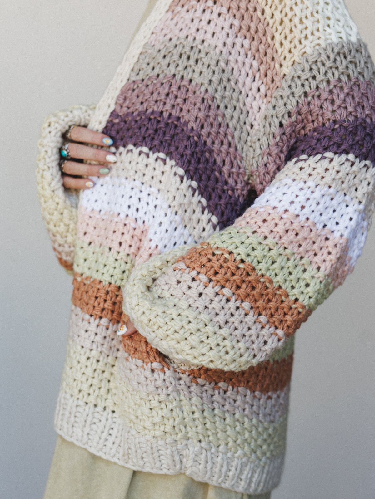 Wrapped up in Color Knit Cardigan - Ecru