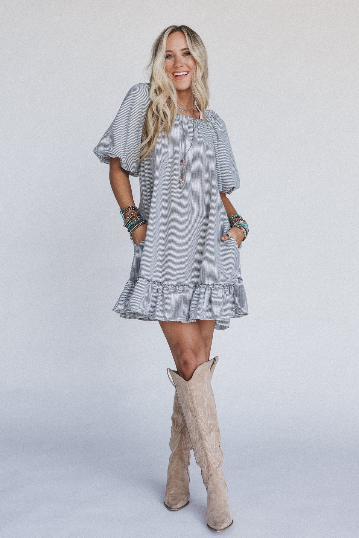 The Nest Solace Ruffled Hem Dress - Black - Pre Order