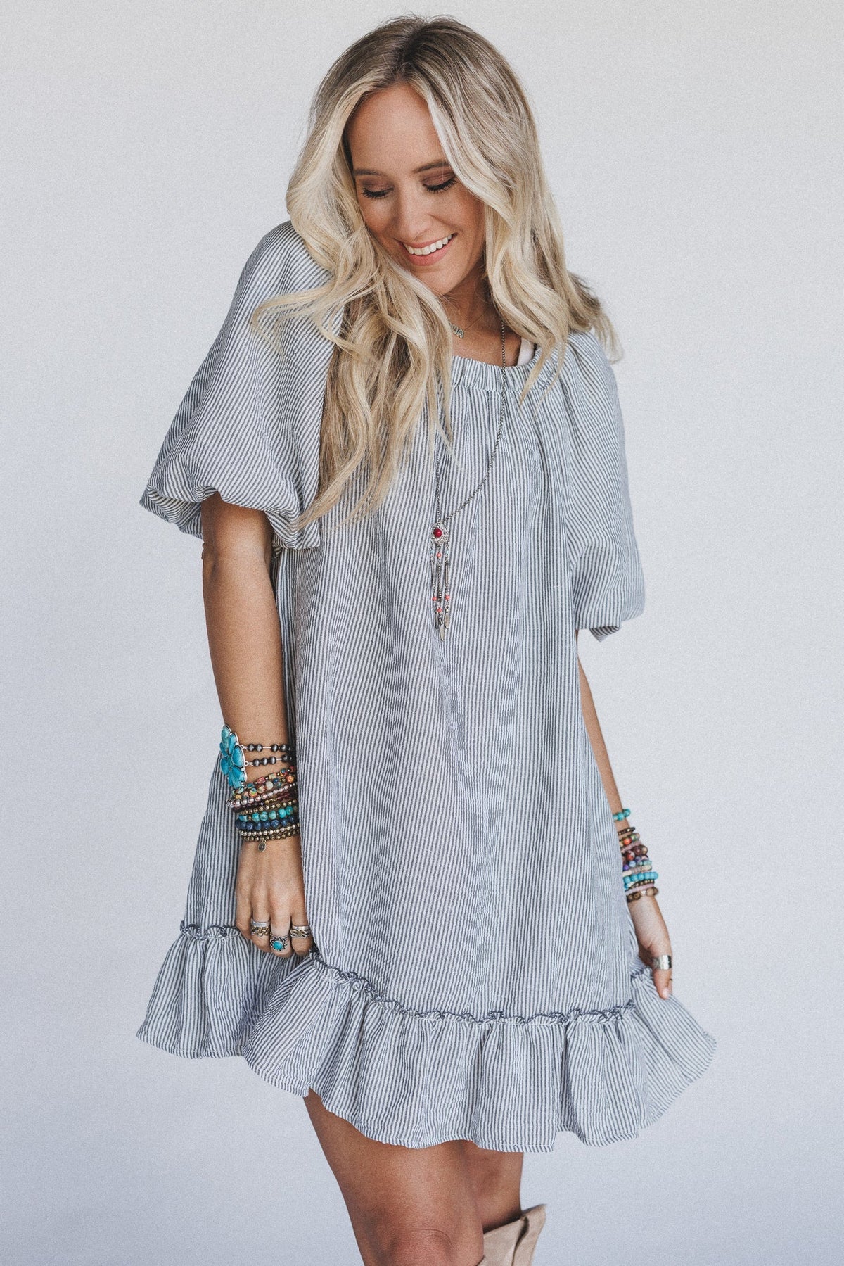 The Nest Solace Ruffled Hem Dress - Black - Pre Order