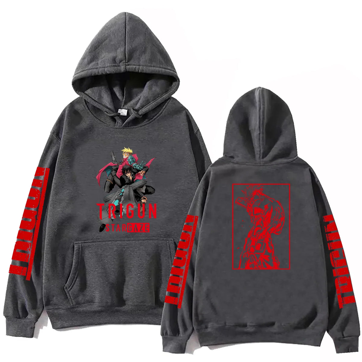 Anime Trigun Stargaze Print Hoodie 2 Sided Anime 2026 Harajuku Pullover Hooded Sweatshirt