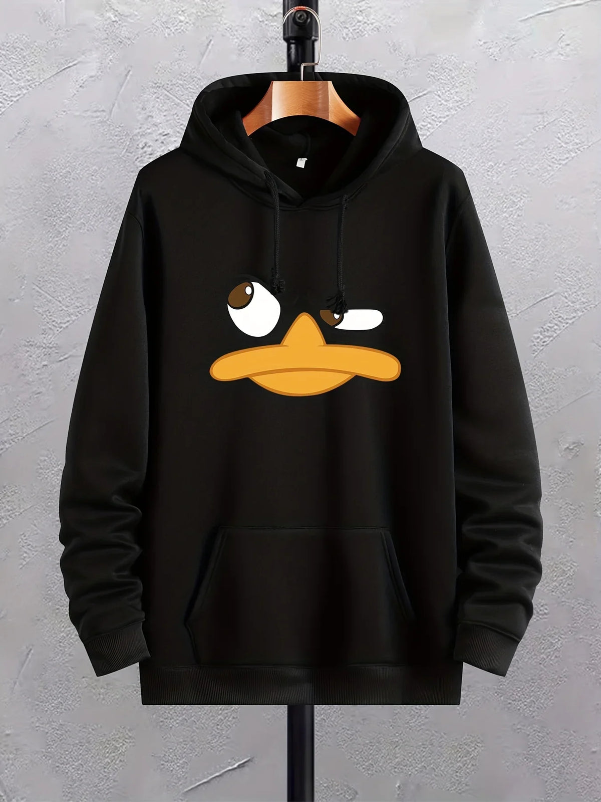 Cartoon Duck Print Hoodies For Men. Graphic Hoodie With Kangaroo Pocket. Comfy Loose Trendy Drawstring Hooded Pullover