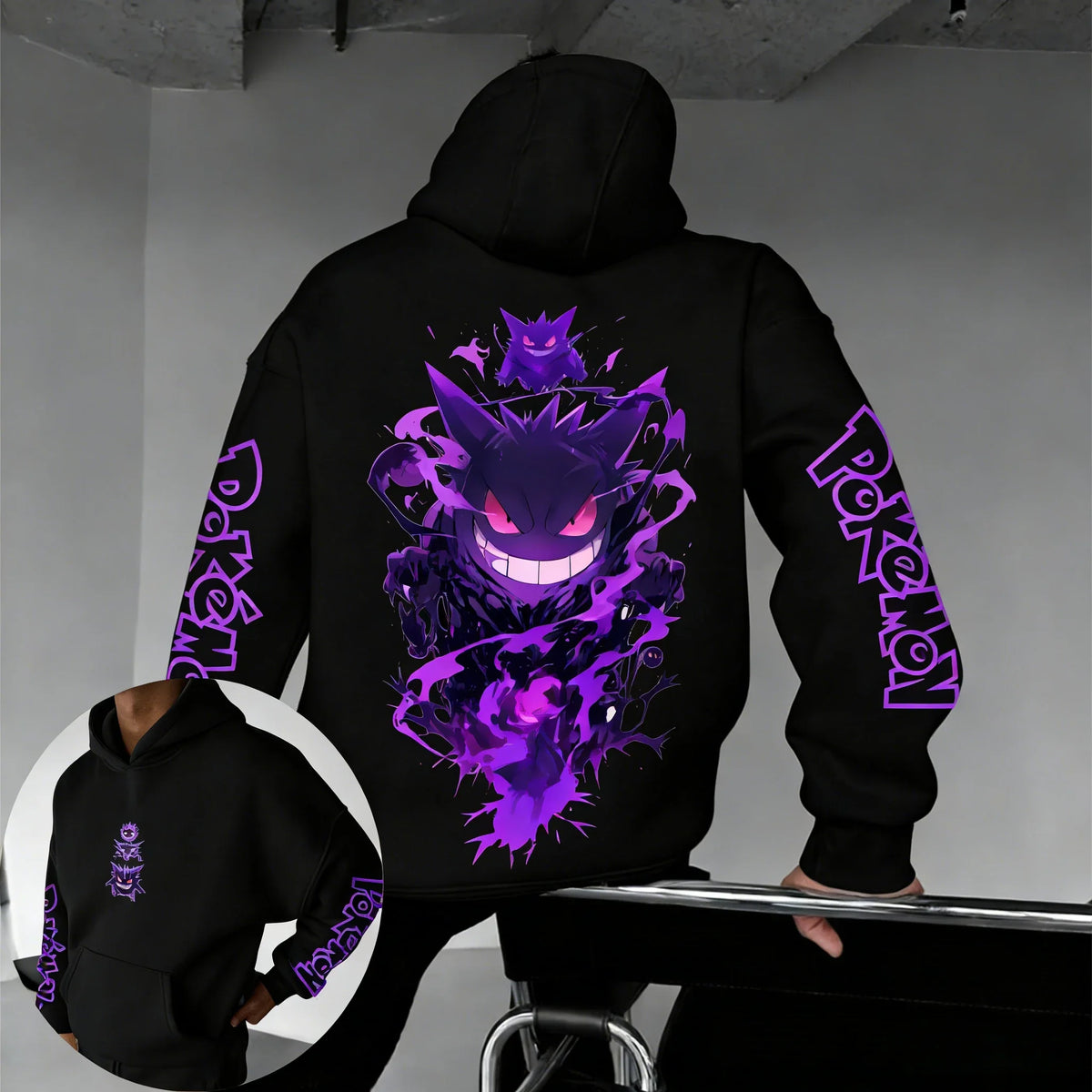 Game Gengar Collaboration Hoodie Spring/summer New Harajuku Men's and Women's Loose Casual Parent-child Sweater