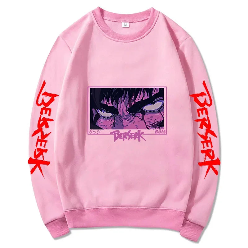 Autumn and Winter Anime Men's Pullover - Harajuku Style Berserker Pattern Loose Hoodie. Fashionable Unisex Long Sleeves