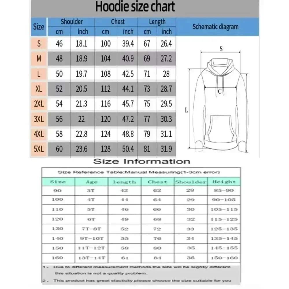 Men's Hoodie Sweatshirt Kamado Nezuko Anime Spring Autumn Winter Boy Harajuku Long-sleeved Parent-child Outfit