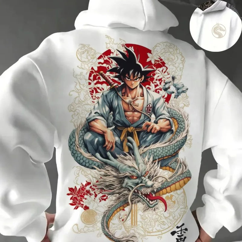 Japanese Style Print Hoodie Casual Comfortable Sweatshirt with Hood for Fans and Daily Wear
