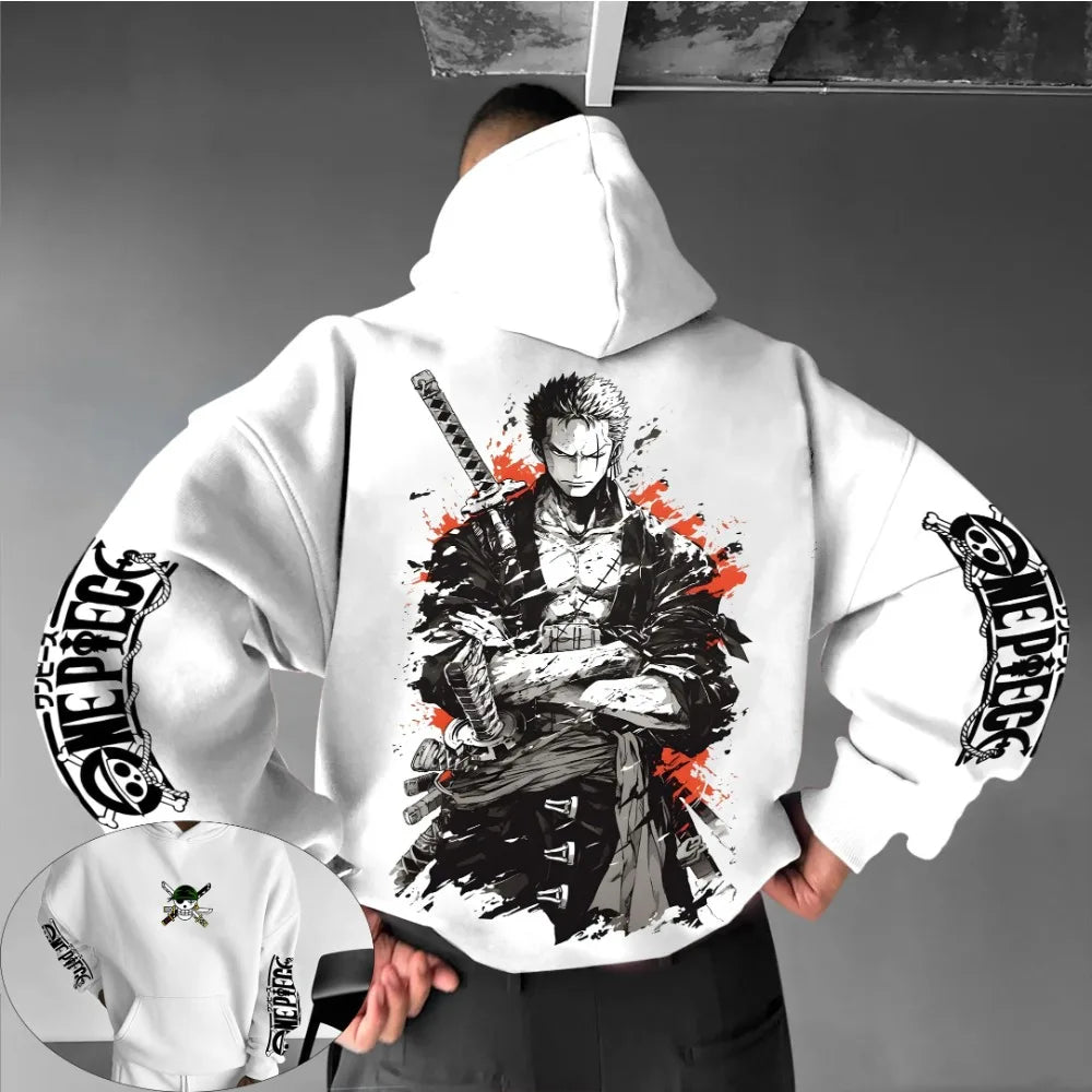 Men's Hoodie Sweater Roronoa Zoro Japanese Anime Summer Autumn Boy Children's Long Sleeve Hip Hop Parent-Child Wear