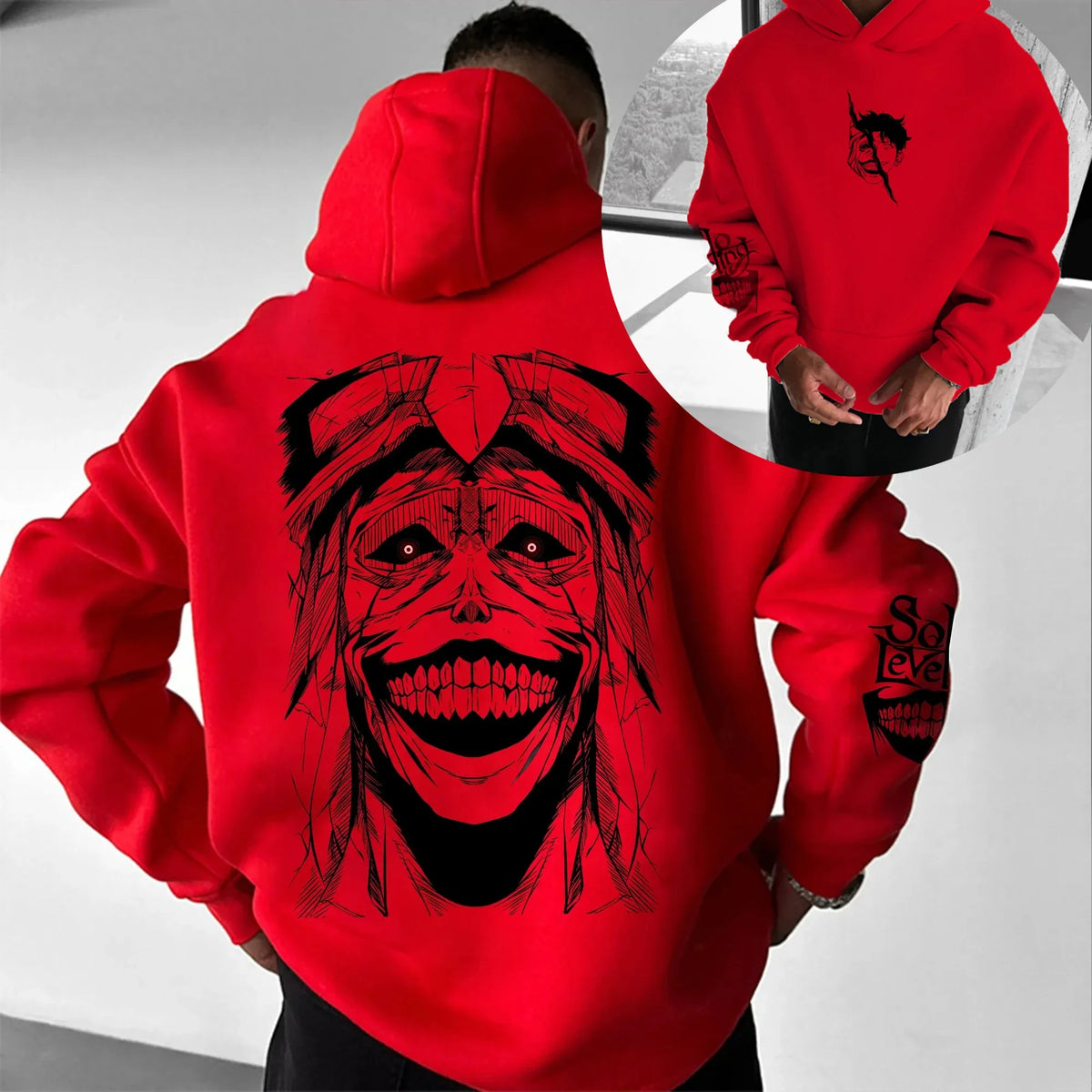Parent-child Clothing Autumn and Winter Japanese Hotblooded Animation Classic Character Hoodie Men's and Women's