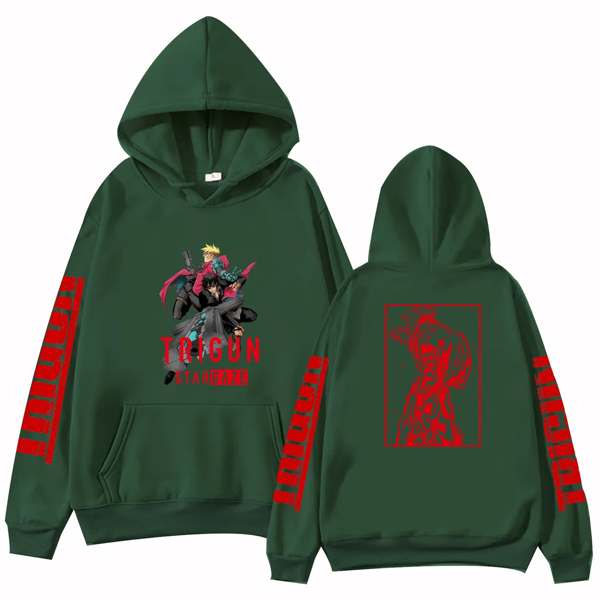 Anime Trigun Stargaze Print Hoodie 2 Sided Anime 2026 Harajuku Pullover Hooded Sweatshirt