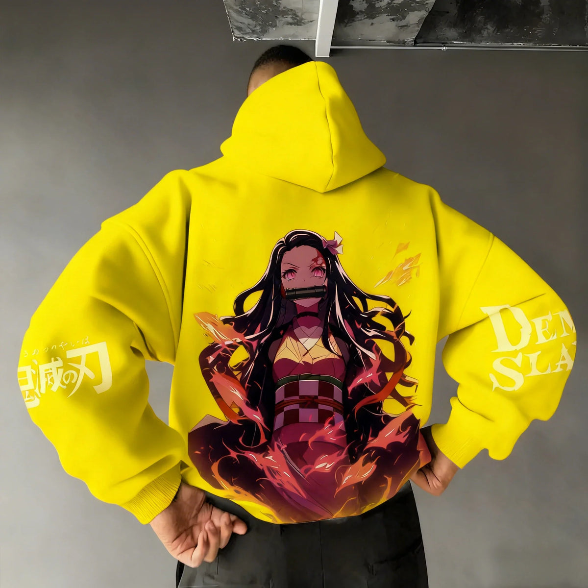 Men's Hoodie Sweatshirt Kamado Nezuko Anime Spring Autumn Winter Boy Harajuku Long-sleeved Parent-child Outfit