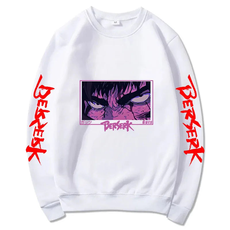 Autumn and Winter Anime Men's Pullover - Harajuku Style Berserker Pattern Loose Hoodie. Fashionable Unisex Long Sleeves